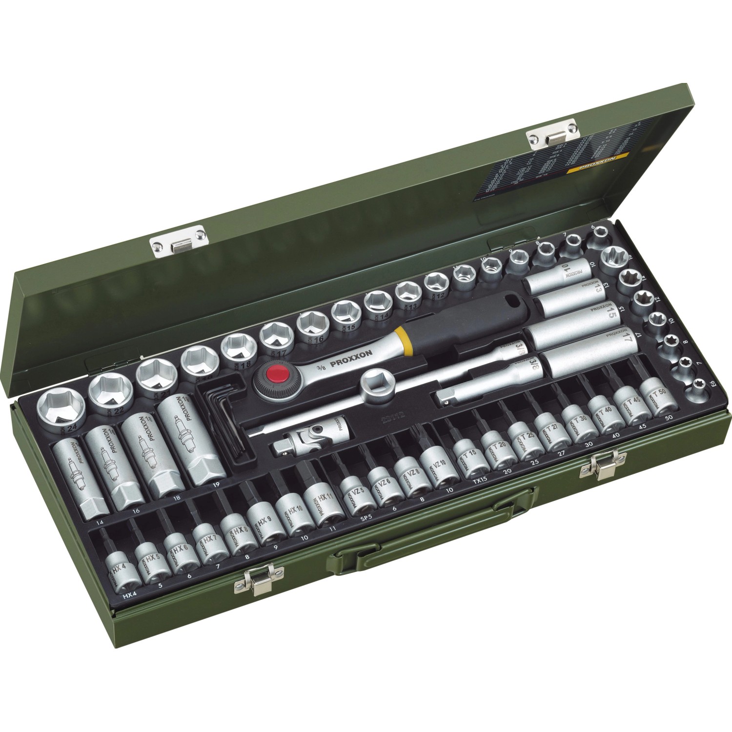 Proxxon Super-Kompakt-Steckschlüsselssatz 9 mm 3/8 Zoll 65-tlg.