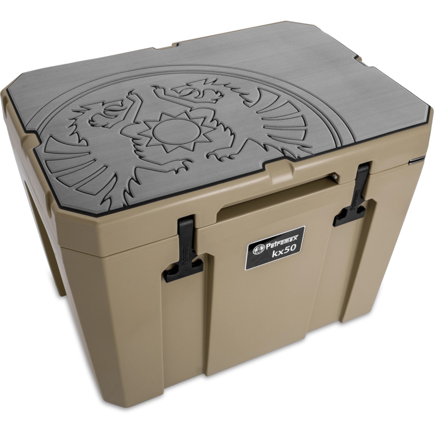 Petromax Haft-Auflage für Passiv-Kühlbox 50 l Grau Drachenemblem