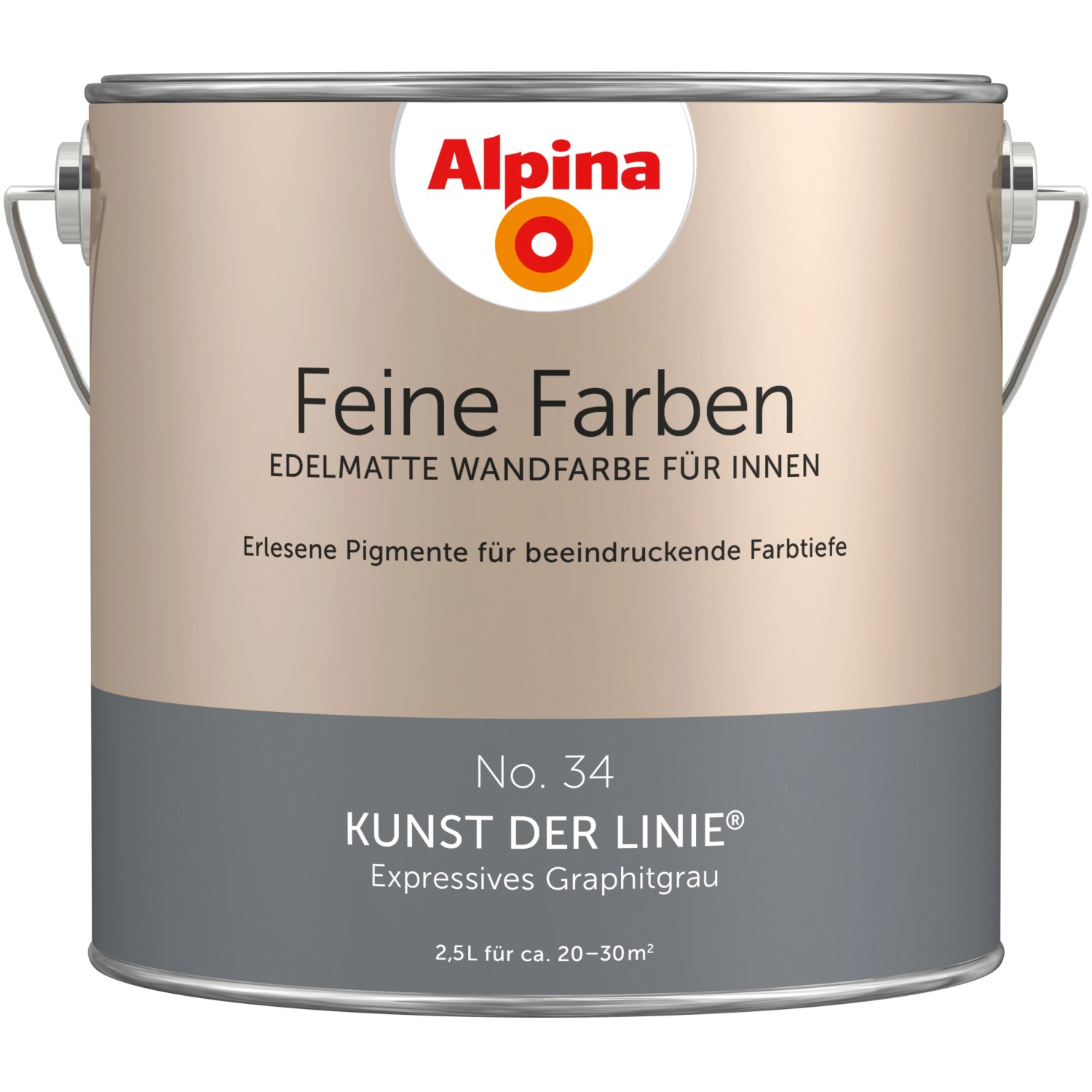 Alpina Feine Farben No. 34 Kunst der Linie® Grau edelmatt 2,5 l