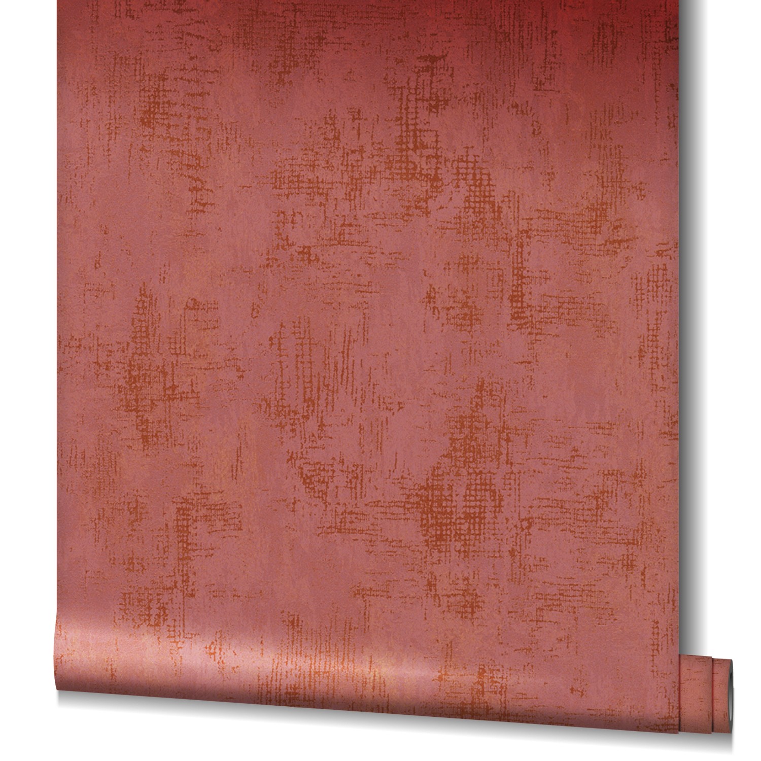 Vliestapete Nabucco Putzstruktur Vintage-Look Rot-Kupfer