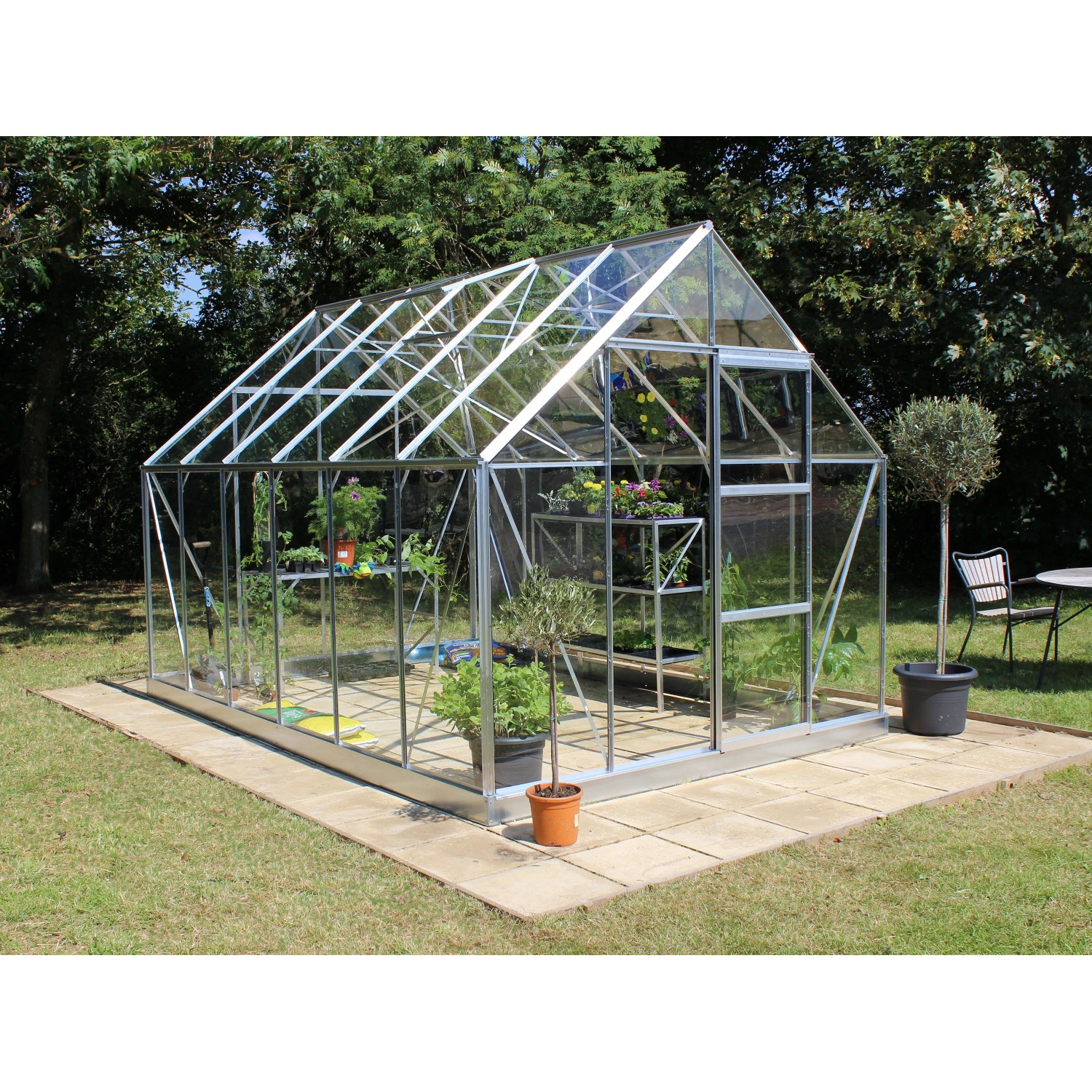 Halls Gewächshaus Universal 128 Universal Alu 9,9 m² inkl. Fundamentrahmen