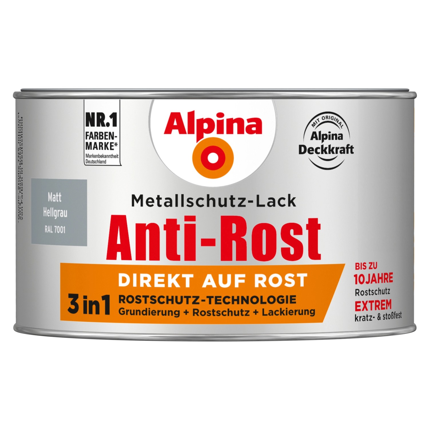 Alpina Metallschutz-Lack Anti-Rost Hellgrau matt 300 ml