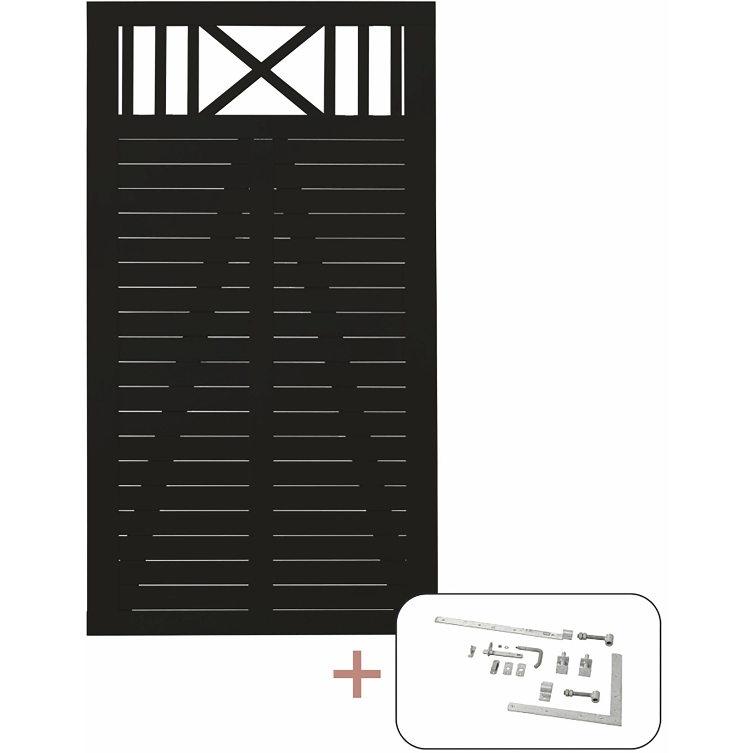 Plus Holz Einzeltor Nostalgi Nadelholz Schwarz 100 cm x 180 cm