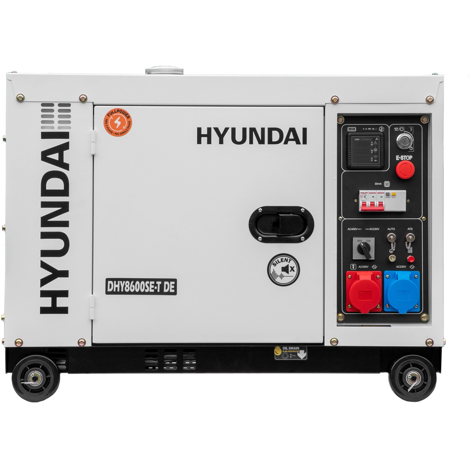 Hyundai Silent Diesel-Generator DHY8600SE-T DE mit 12 PS Motor und 6.0 kW