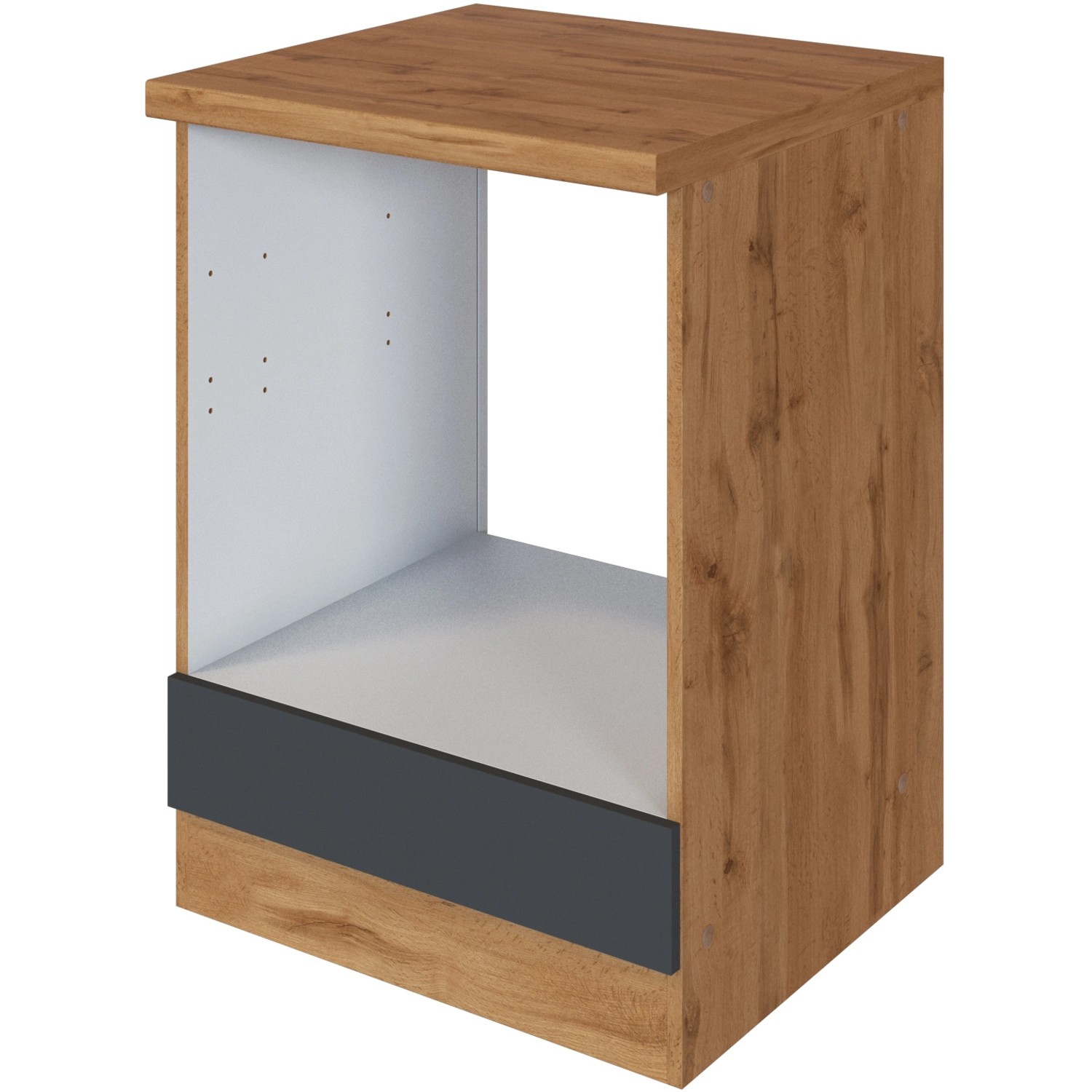 Held Möbel Küchen-Herdumbau Sorrento 60x85x60cm Nische f. Ofen Anthr.-WotanEiche