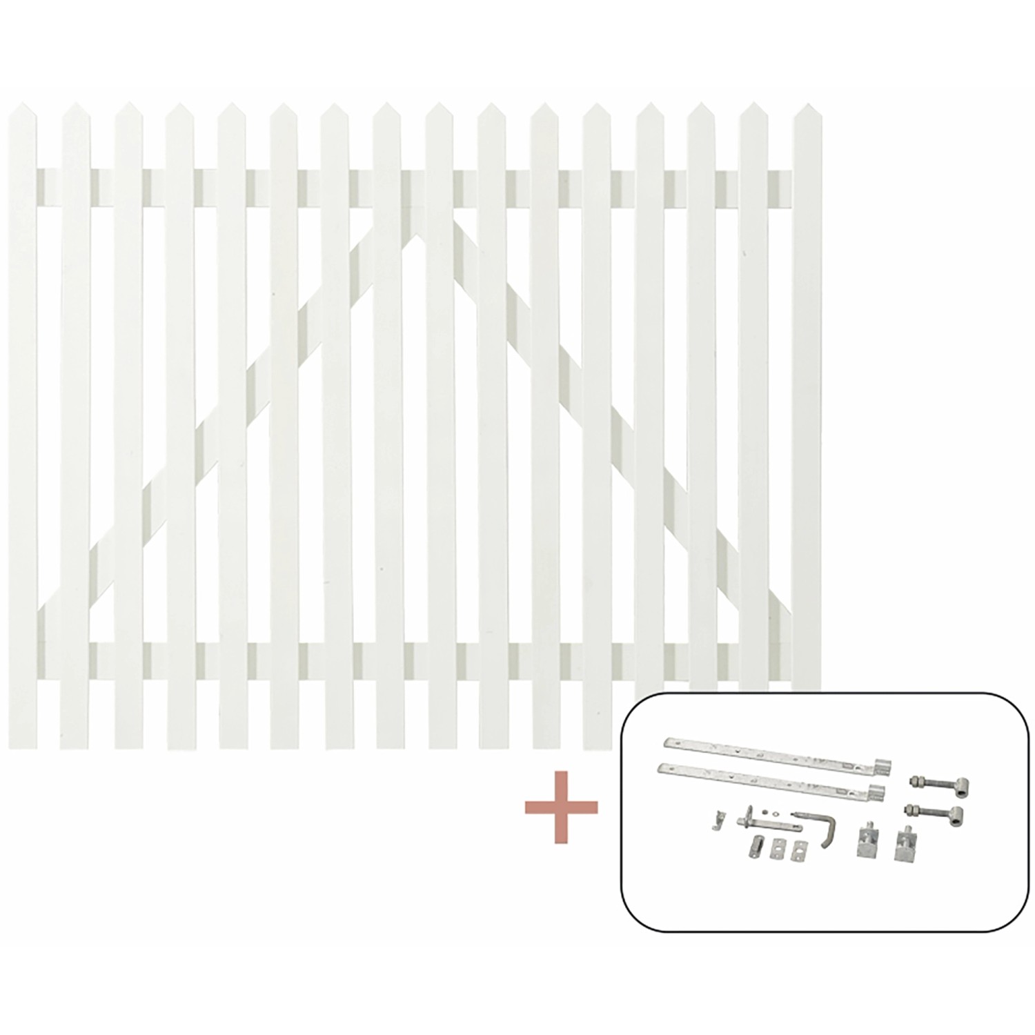 Plus Holz Einzeltor Skagen Lux Nadelholz Weiß 150 cm x 120 cm