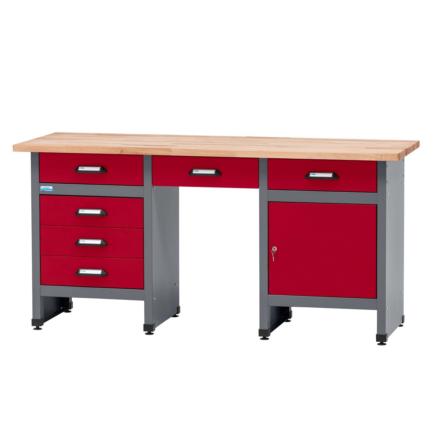 Küpper Werkbank-Komplett-Set 1,70 m Dunkelrot