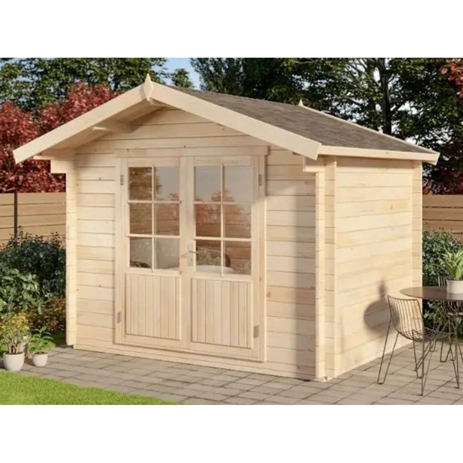 Alpholz Holz-Gartenhaus Roger-34 Natur 300 cm x 300 cm Imprägniert