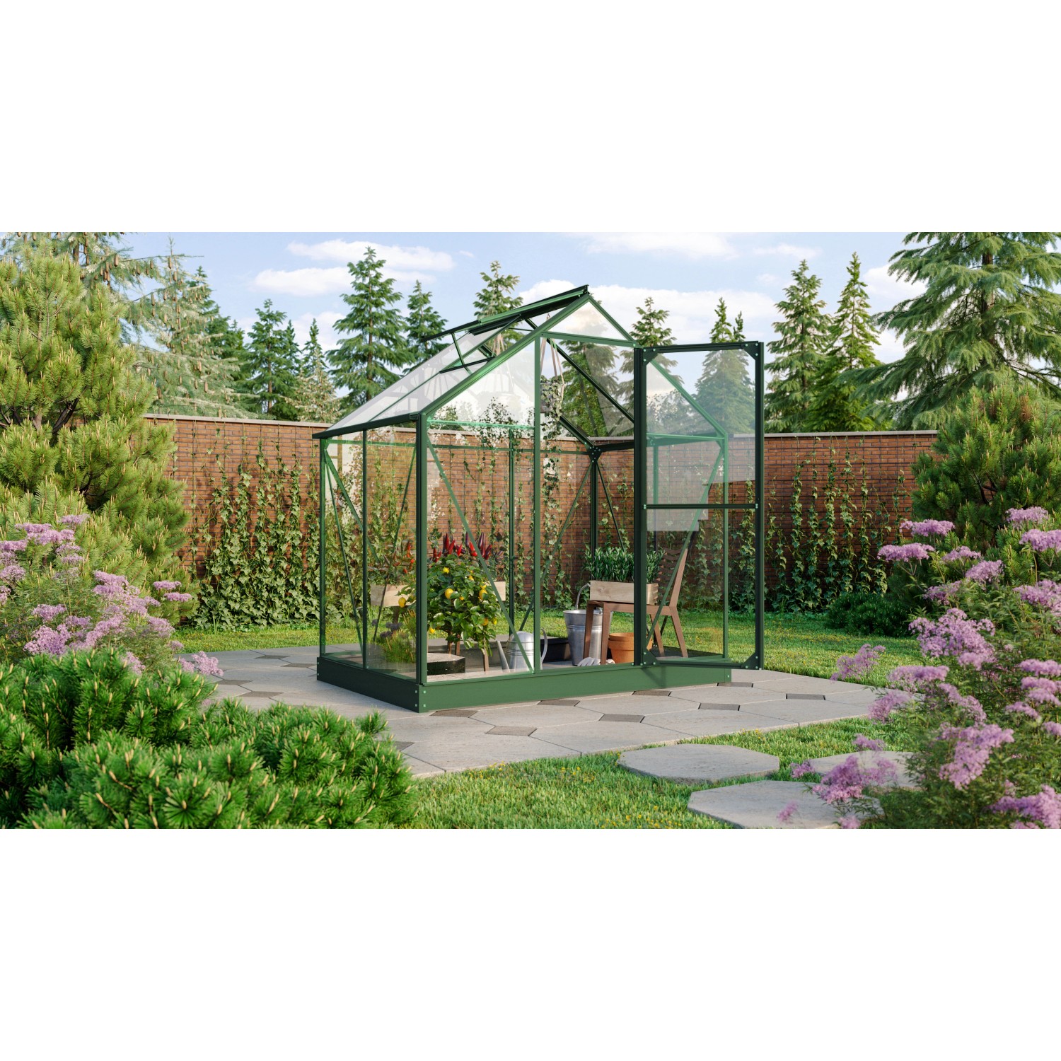 Vitavia Gewächshaus Triton 2500 Smaragd 2,5 m² inkl. Fundament