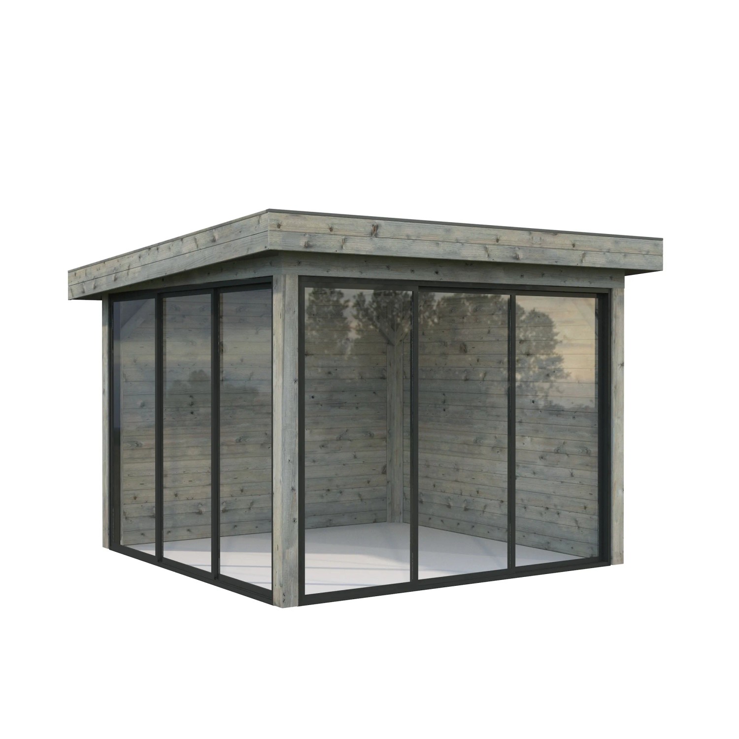 Palmako Pavillon Lenna Set 401 Slide Grau Tauchgrundiert 300 cm x 300 cm FSC®