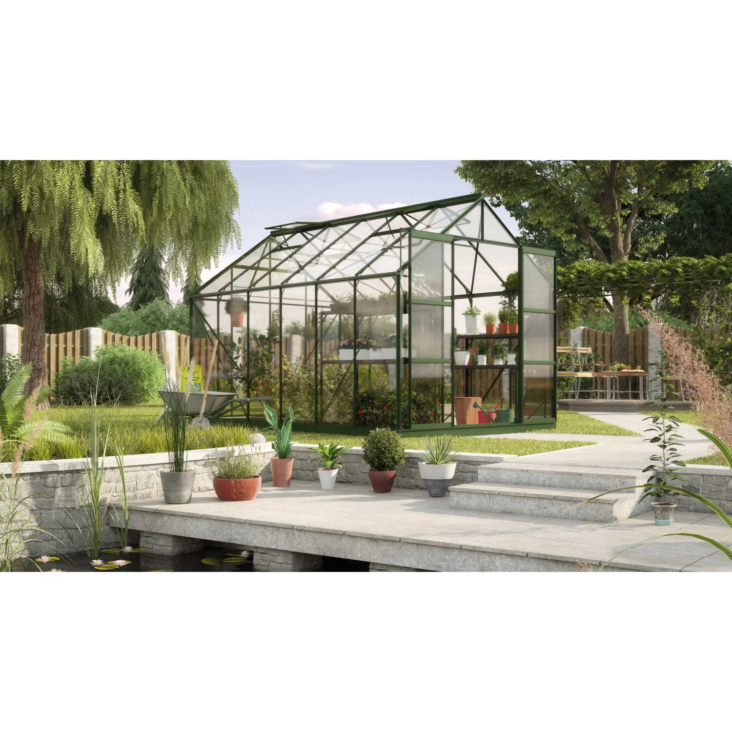 Vitavia Gewächshaus Uranus 9900 Smaragd 9,9 m² inkl. Fundament