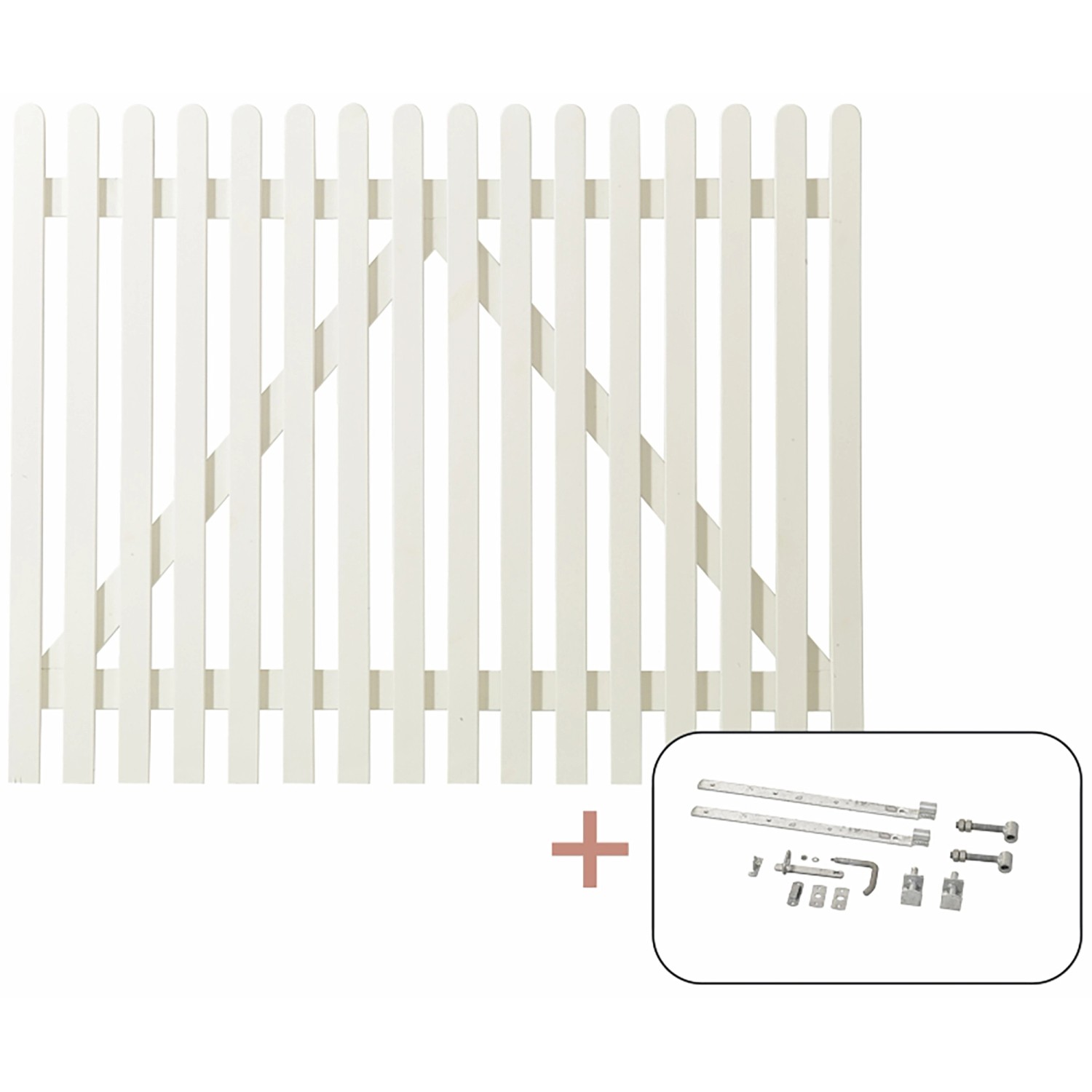 Plus Holz Einzeltor Retro Nadelholz Weiß 150 cm x 120 cm