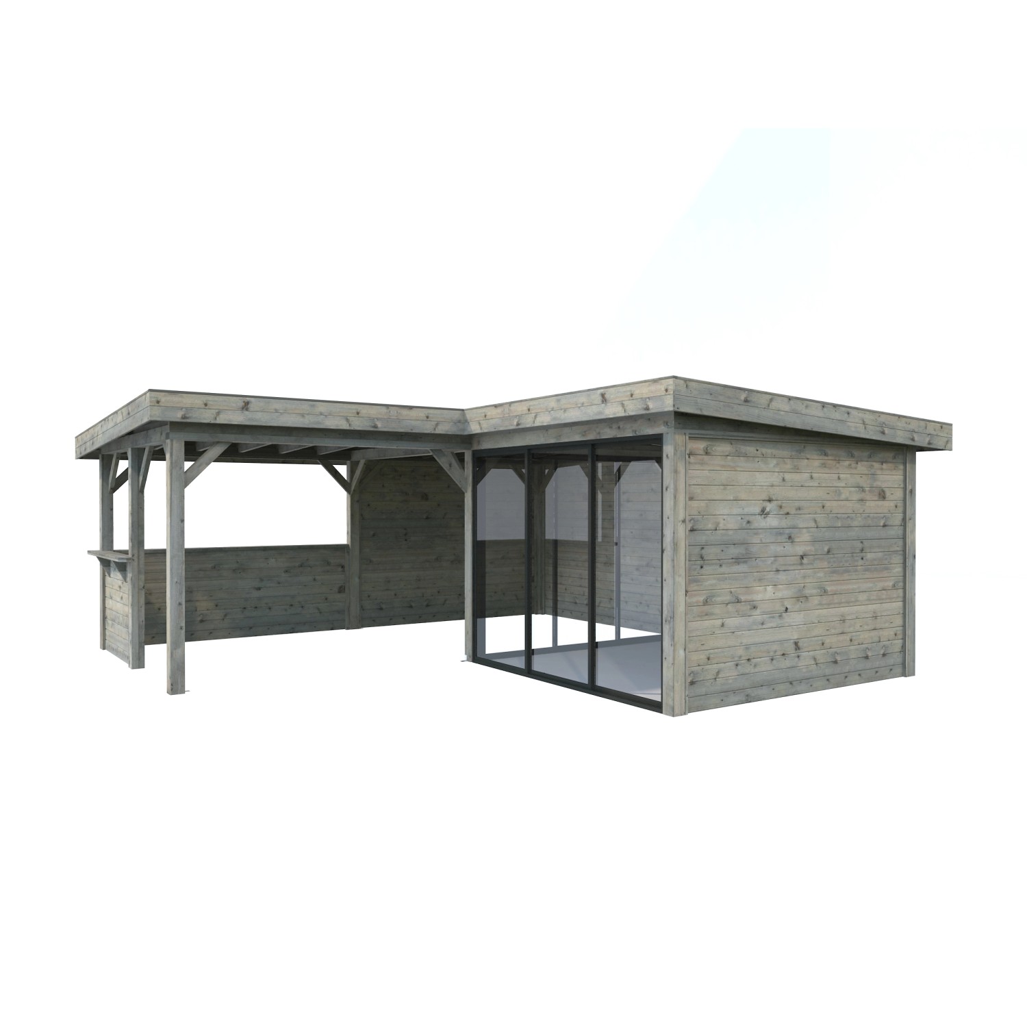 Palmako Pavillon Lenna Set 409 Slide Grau Tauchgrundiert 588 cm x 588 cm FSC®