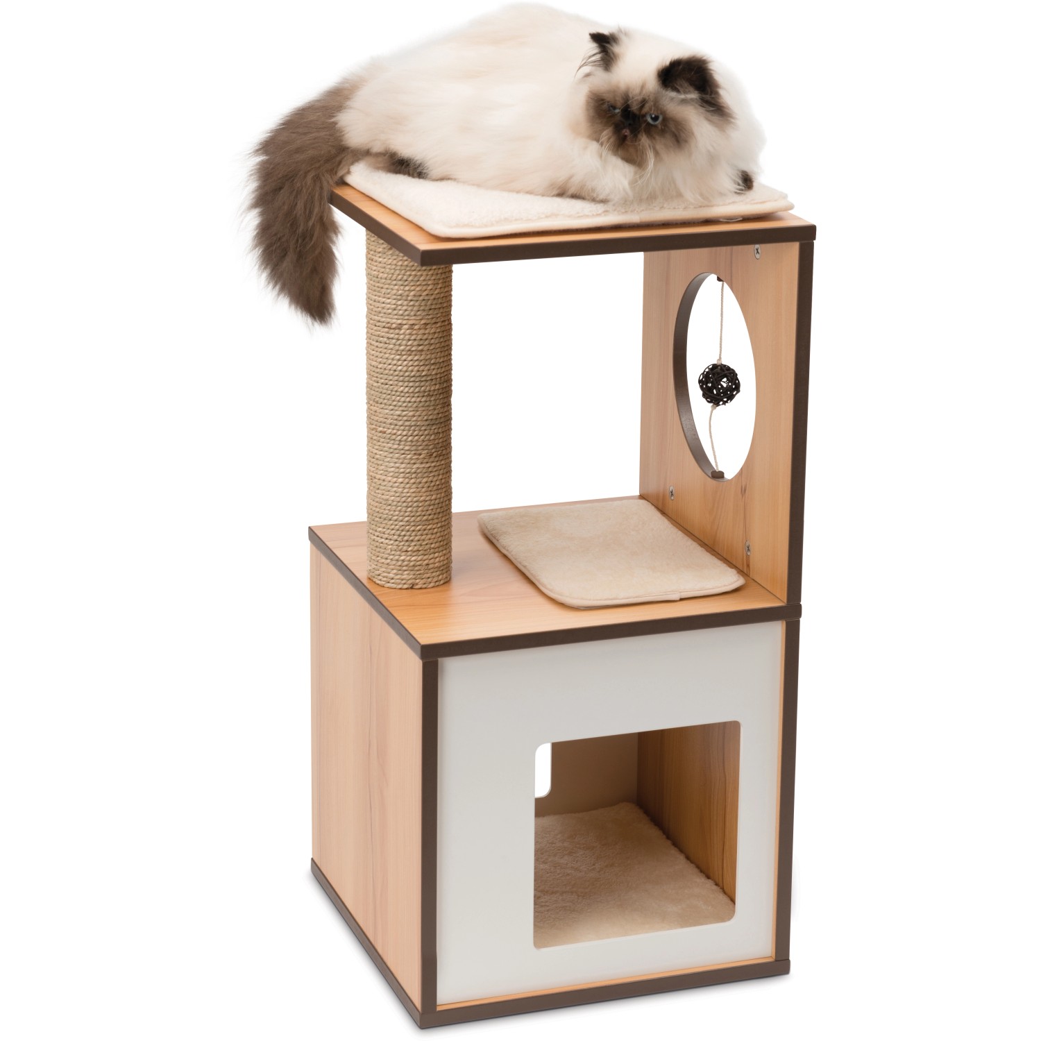 Vesper Kratzbaum Box Small 39 cm x 19,5 cm x 44,5 cm Walnuss