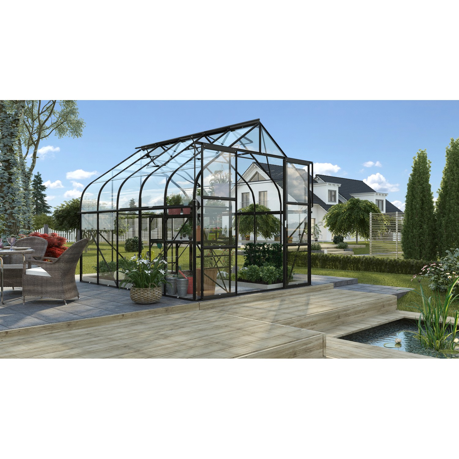Vitavia Gewächshaus Diana 8300 Schwarz 8,3 m² inkl. Fundament