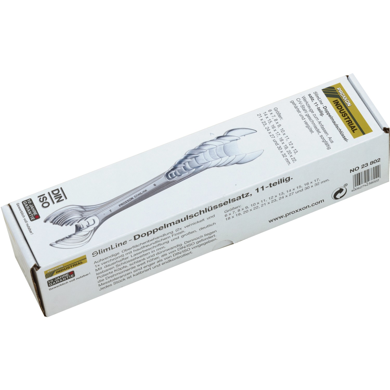 Proxxon Doppel-Maulschlüsselsatz von 6 x 7 mm bis 30 x 32 mm 11-tlg.