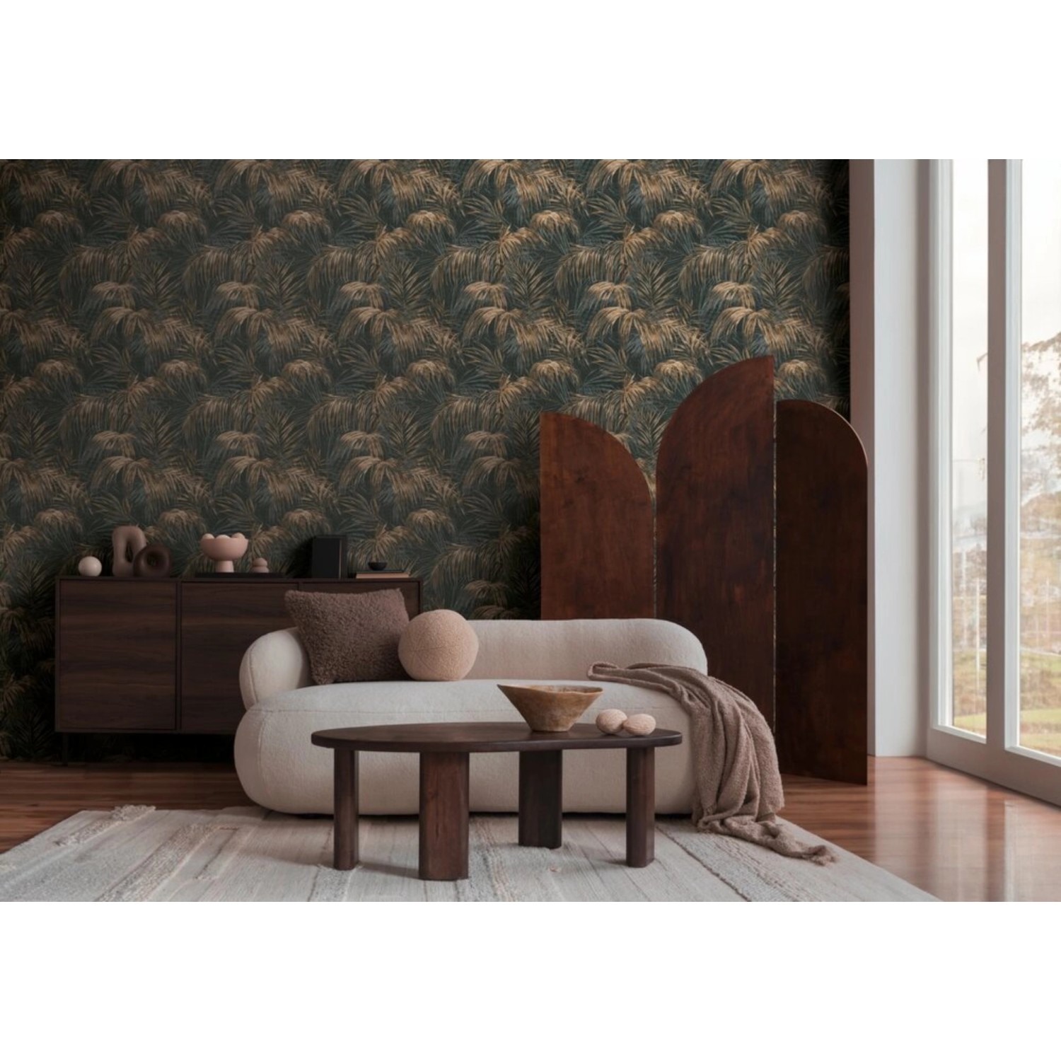 A.S. Création Vliestapete mit Palmenmotiv in Schwarz und Braun 10,05 m x 0,53 m