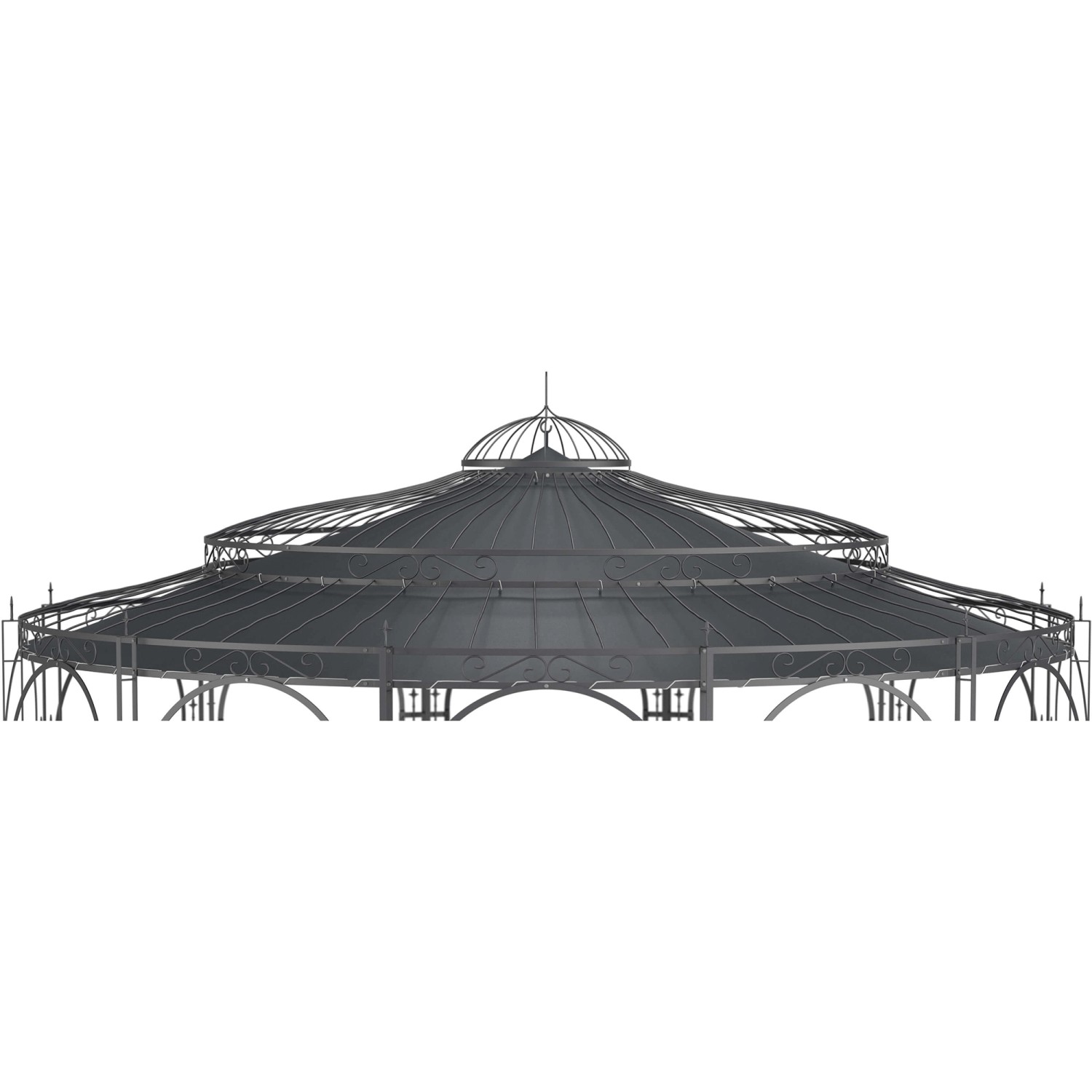 Eleo Sonnensegel Toskana Ø 550 cm für Pavillon Toskana Anthrazit