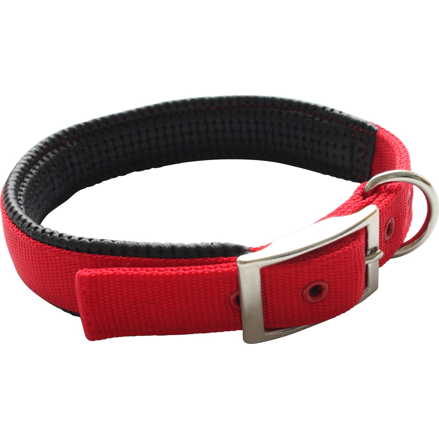 Heim Hundehalsband Gurtband gefüttert genäht Breite 18 mm Länge 50 cm Rot