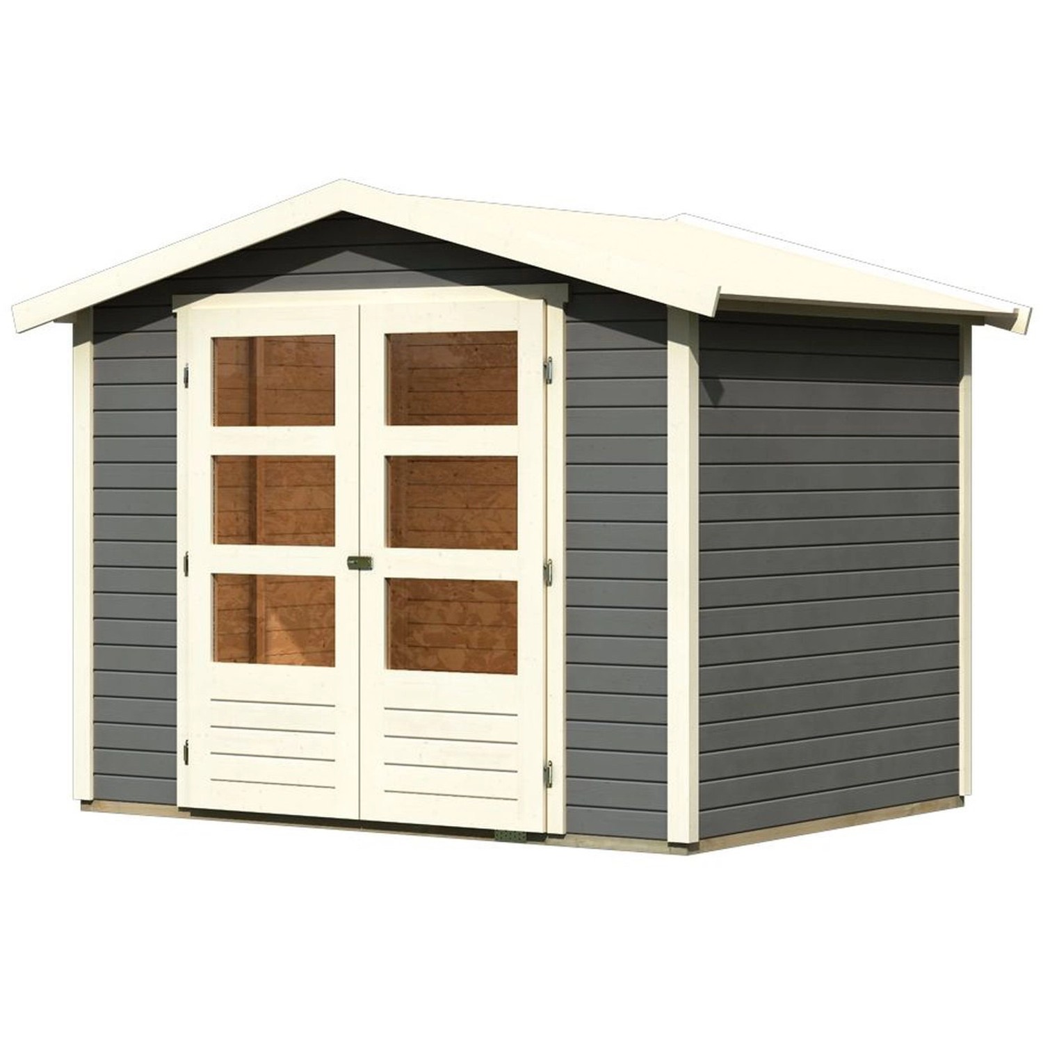 Karibu Holz-Gartenhaus Aesch Satteldach Lackiert 242 cm x 182 cm