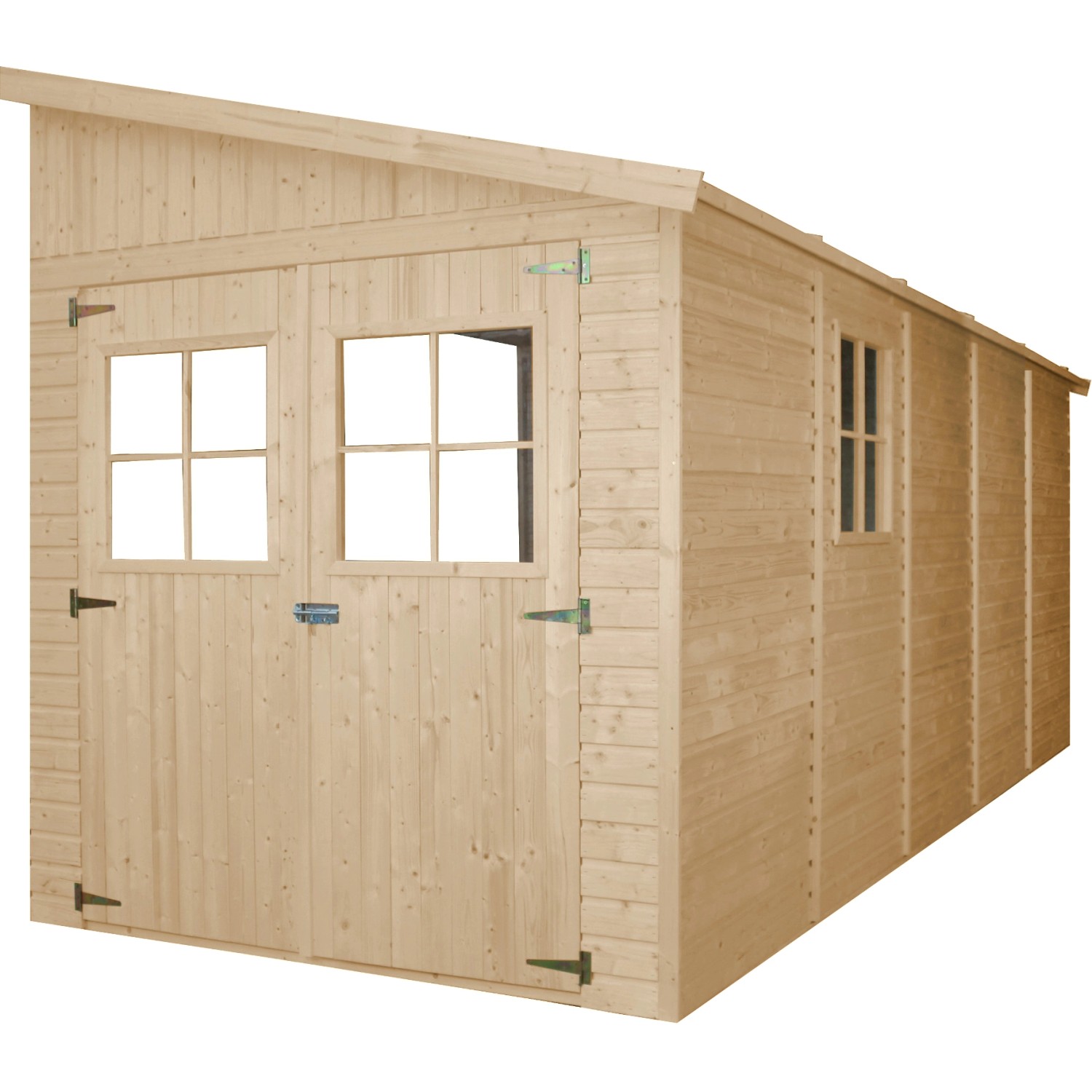 Timbela Anbau-Gartenhaus Holz M341 10 m² ohne Seitenwand ohne Boden