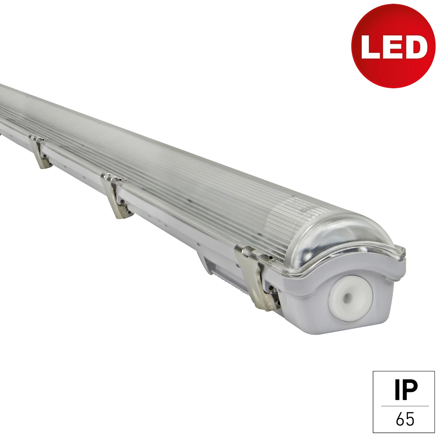 E2 Elektro Feuchtraum-Wannenleuchte LED Classic-Power L 24 W Grau