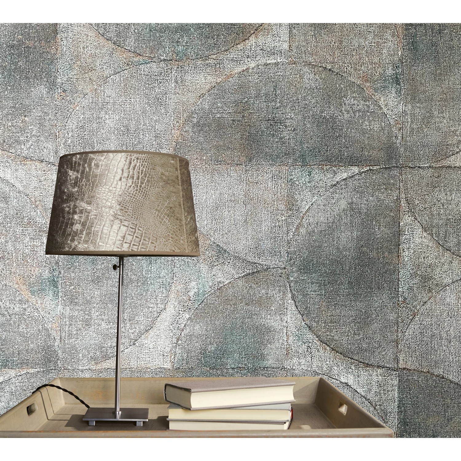 Marburg Vliestapete Vintage Deluxe geometrische Struktur Grau-Anthrazit FSC®