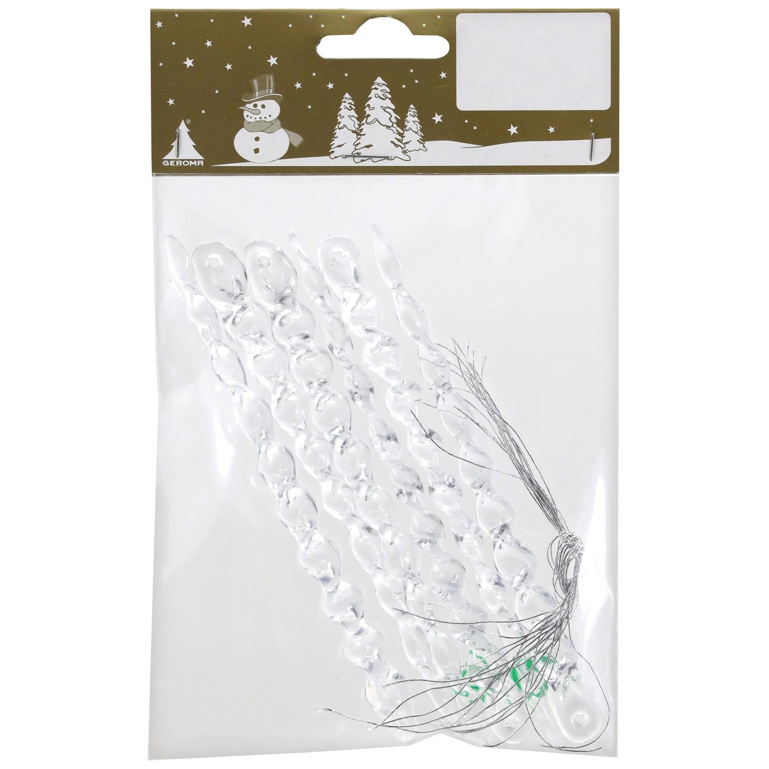 Weihnachtsdekoration Eiszapfen-Set aus Kunststoff zum Hängen 6 Stück Transparent