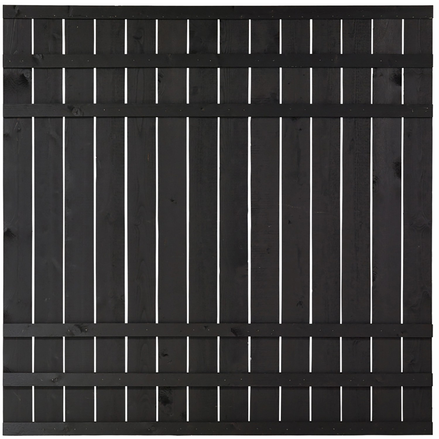 Plus Holz Sichtschutzzaun Rustik Nadelholz Schwarz 180 cm x 180 cm