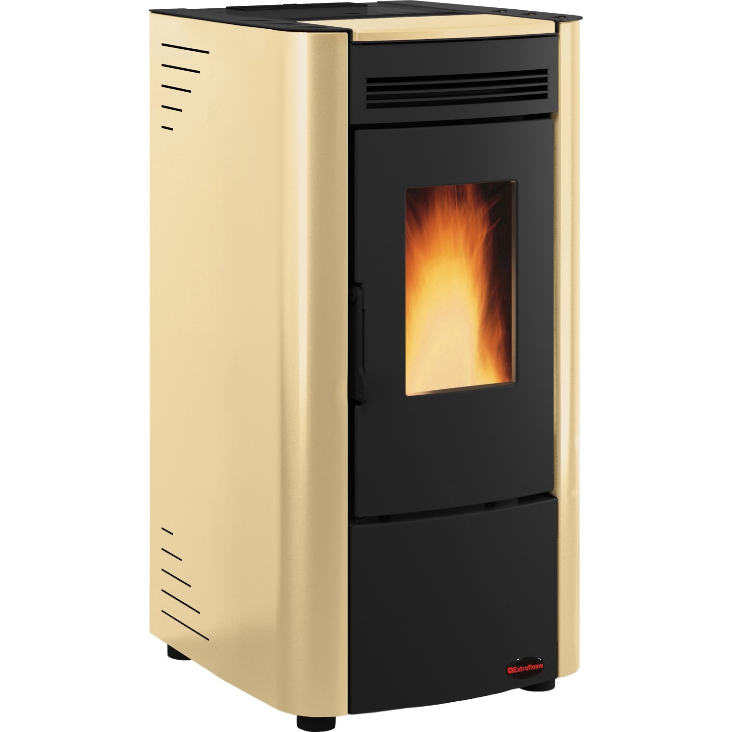 Firefix Pelletofen Ketty Stahl Schwarz-Beige 6,3 kW