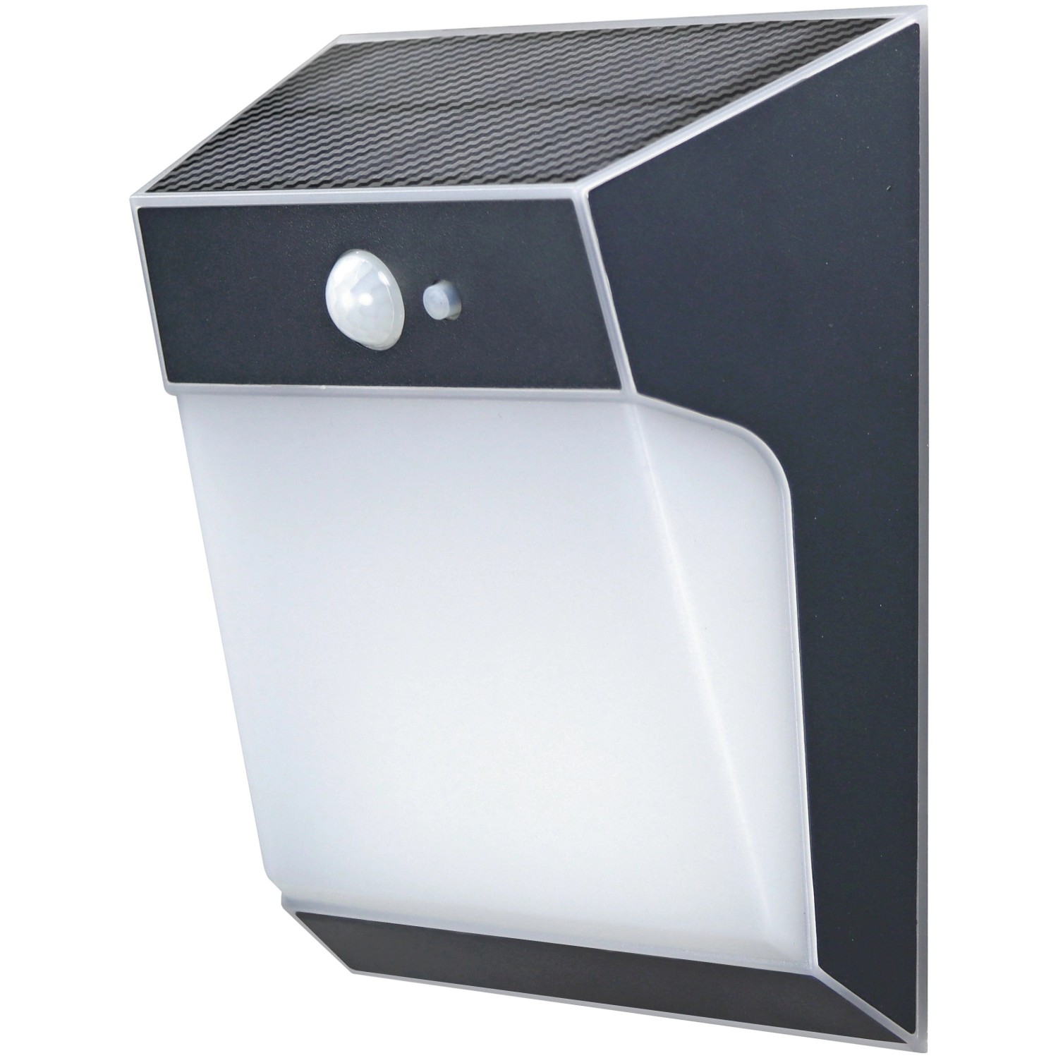 E2 Elektro Wandleuchte SABIK Sensor Solar 2W 360lm IP54 Anthrazit