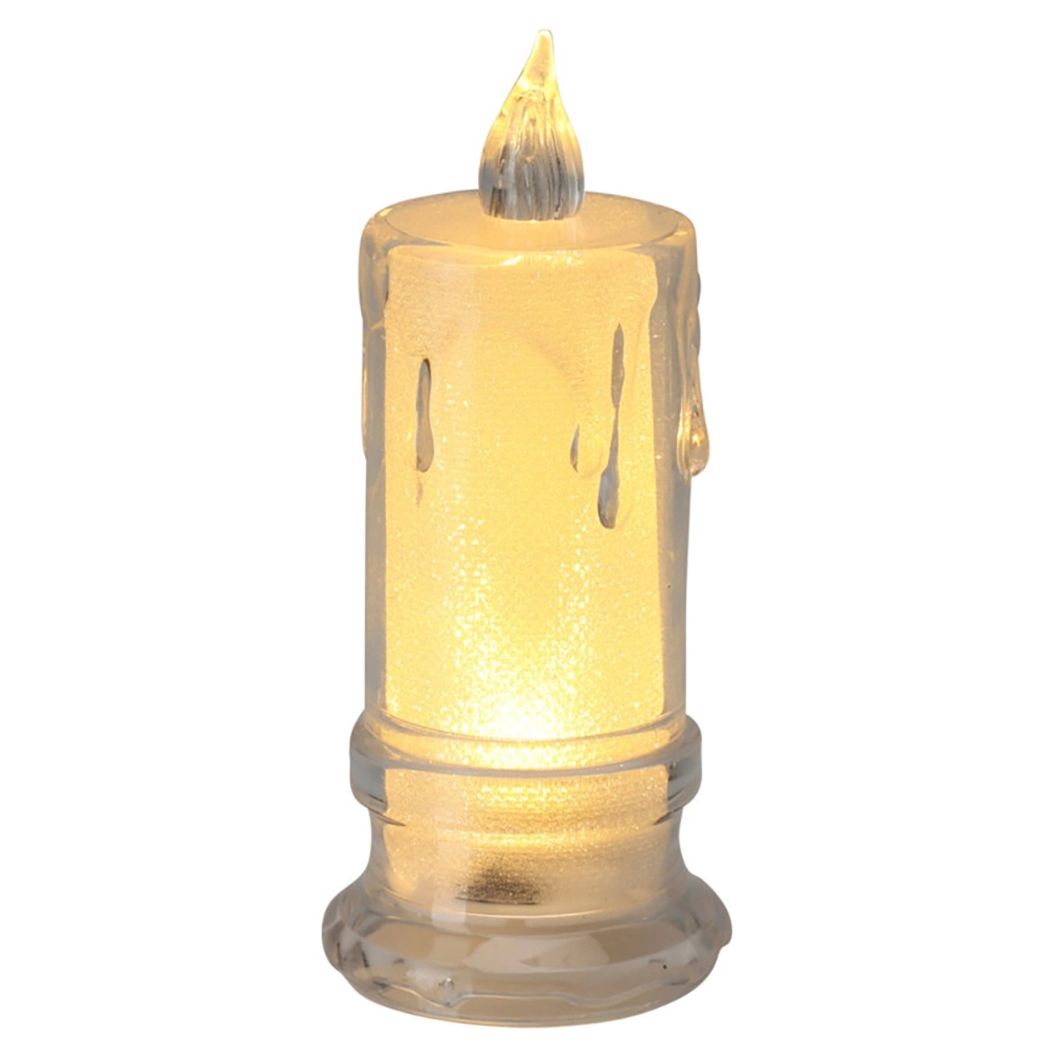 Deko-Kerze mit LED Ø 4,7 cm x 11 cm Transparent