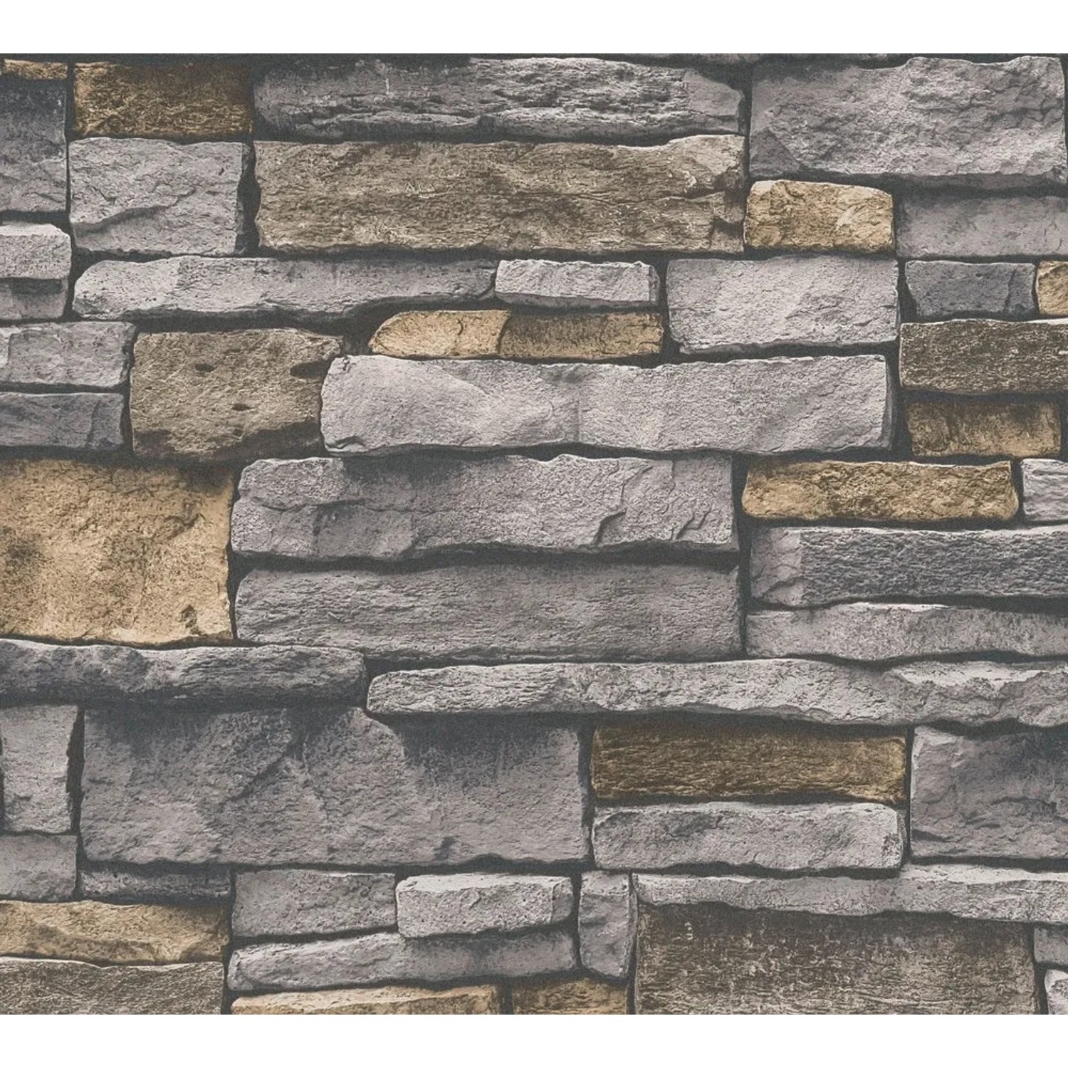 A.S. Création Vliestapete Steinmauer Schieferoptik Grau Braun 10,05 m x 0,53 m