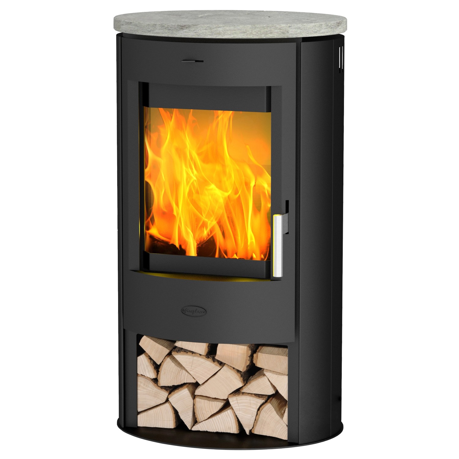 Fireplace Zaria Kaminofen Speckstein Schwarz 6 kW