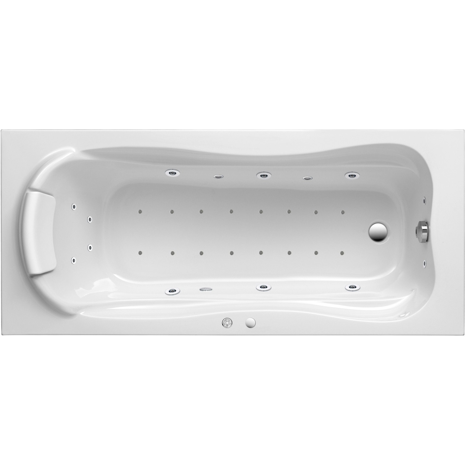 Ottofond Whirlpool Jamaica Exklusiv 170 cm x 80 cm Weiß