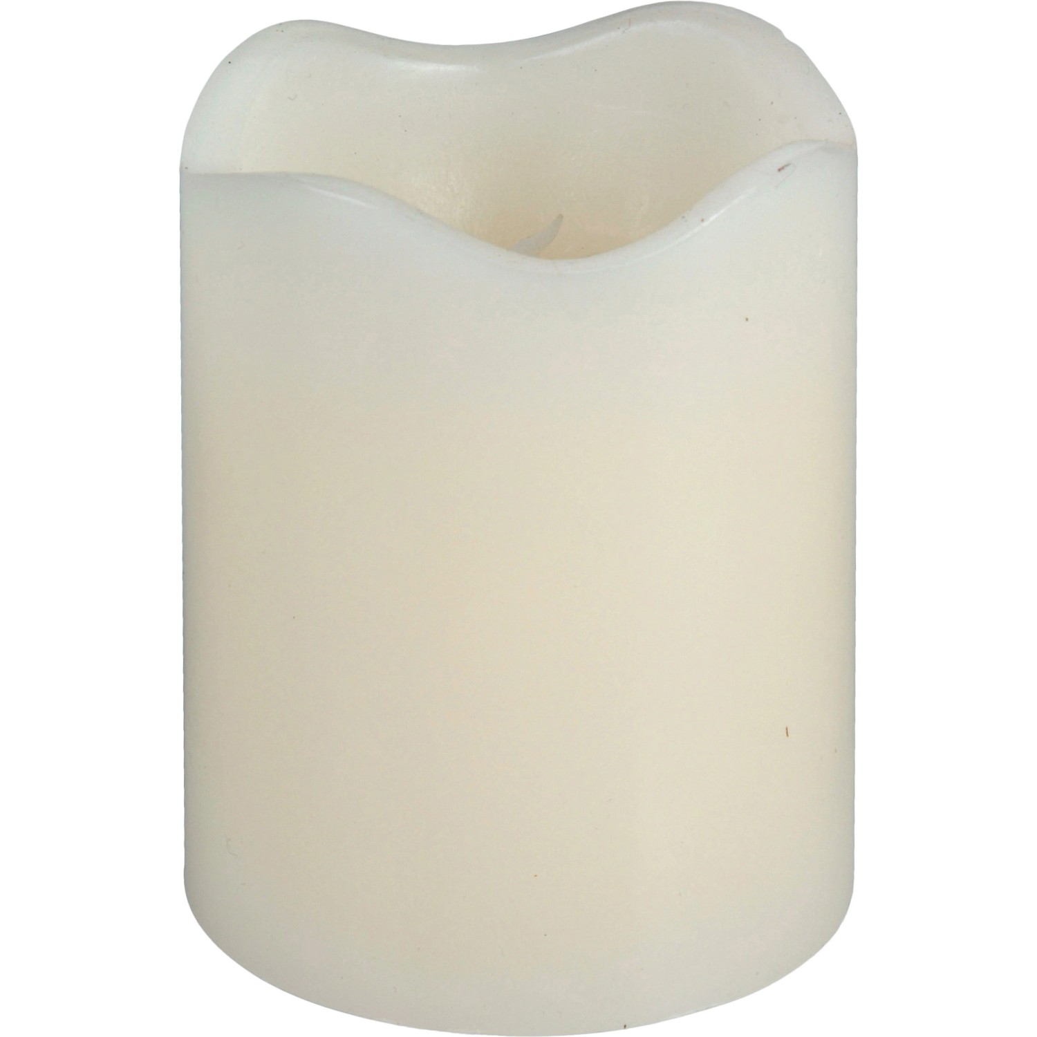 LED Kerze Integrierter Timer Flackernd Elfenbein 9 cm x 7 cm x 7 cm