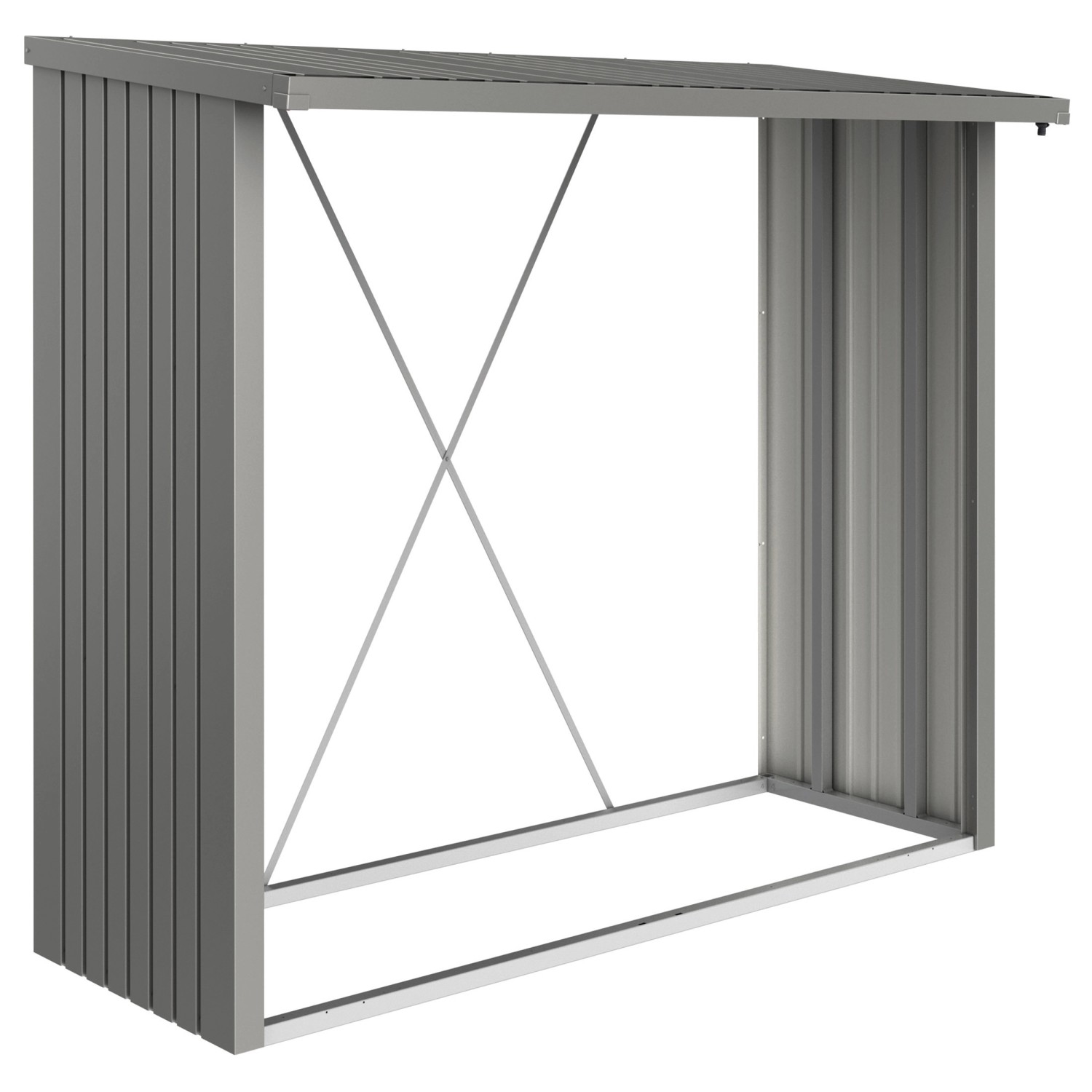 Biohort Kaminholzregal WoodStock Größe 230 229 cm x 102 cm Quarzgrau-Metallic