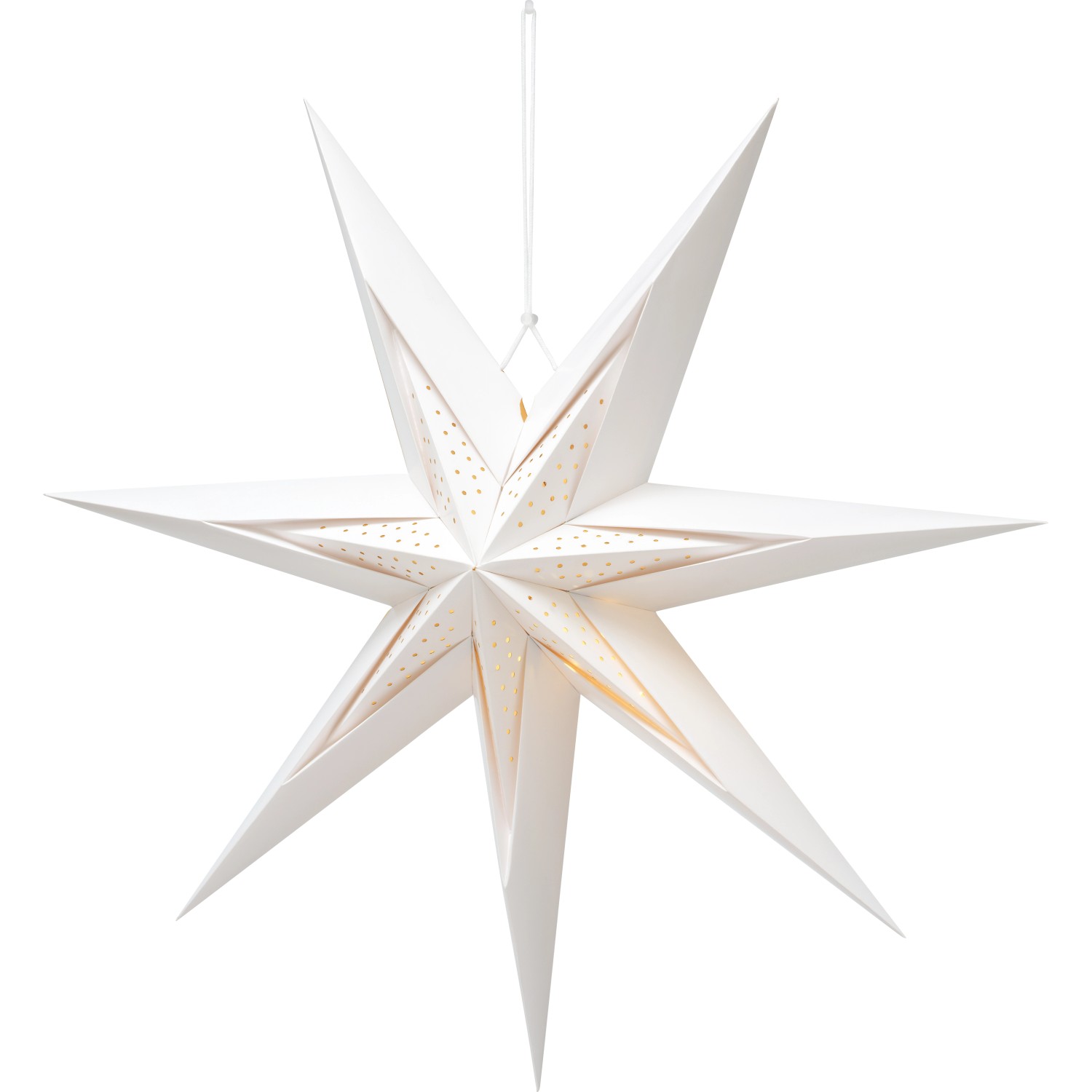 Papierstern mit LEDs 70 cm x 70 cm x 25 cm Weiß
