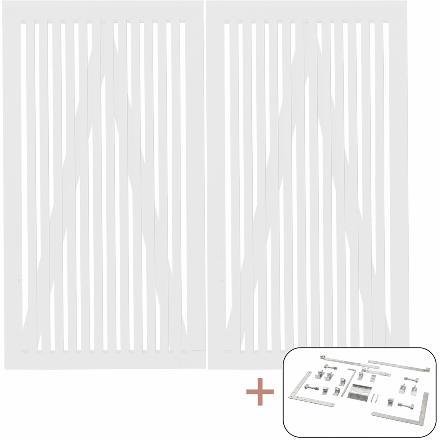 Plus Holz Doppeltor Sendai Nadelholz Weiß 200 cm x 180 cm