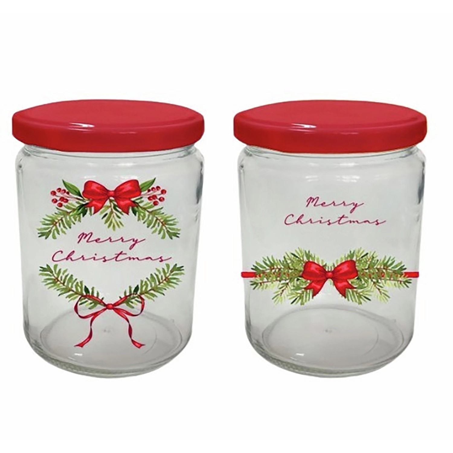 Boltze Vorratsglas Noelle Rund 6,8 x 6,8 x 9,4 cm Mehrfarbig 2-fach sortiert