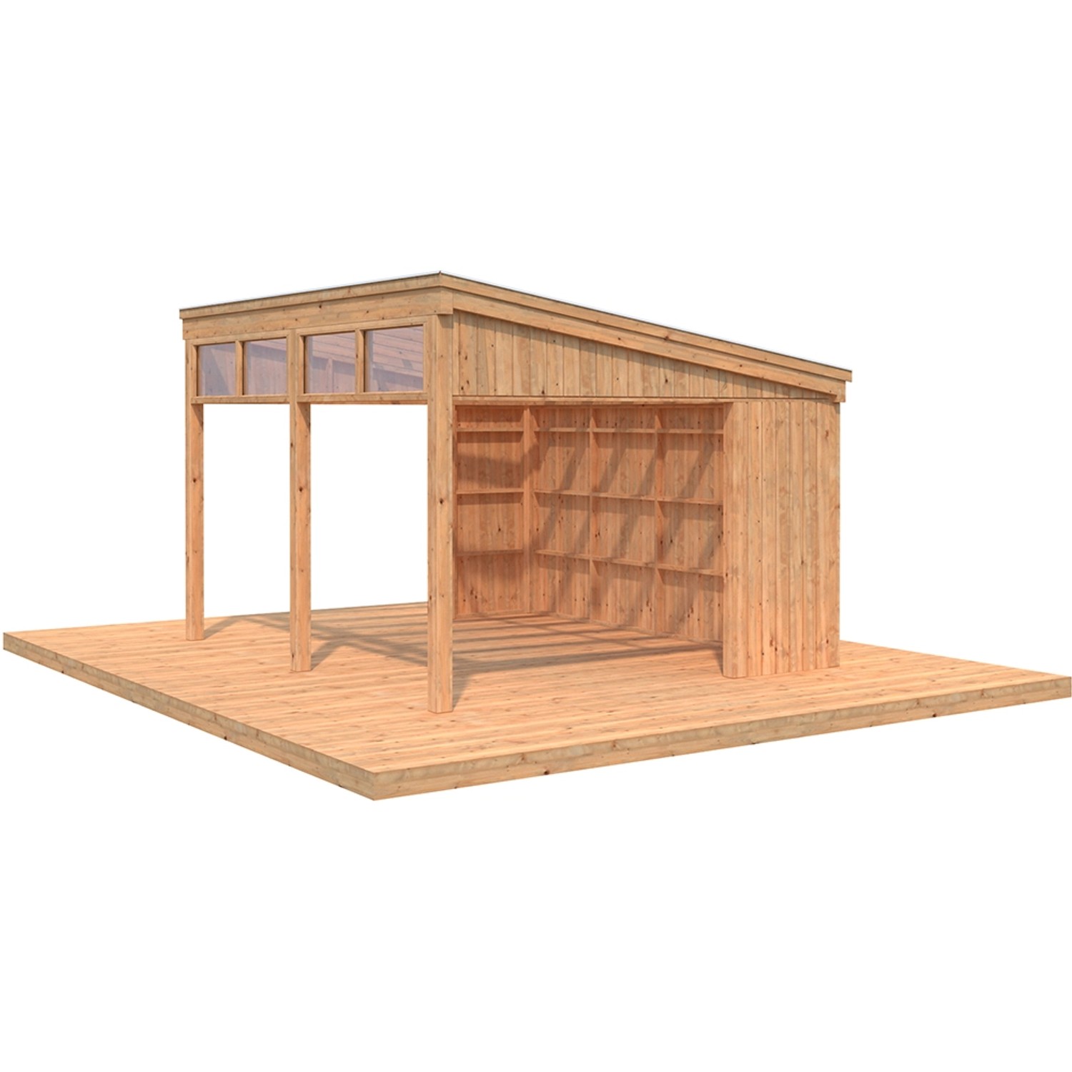 Palmako Pavillon Nova 13,0 m² Kit Braun Tauchgrundiert 417 cm x 356 cm