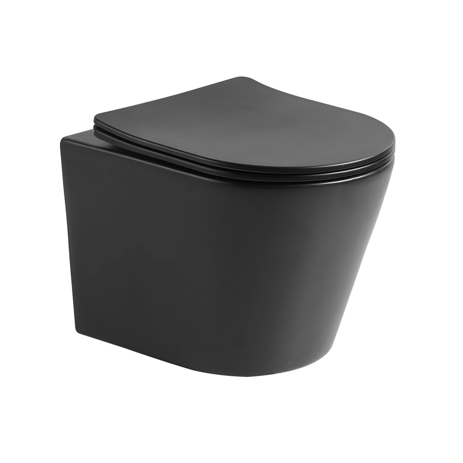 Verosan Wand-WC Nakia Spülrandlos Schwarz Matt inkl. WC-Sitz