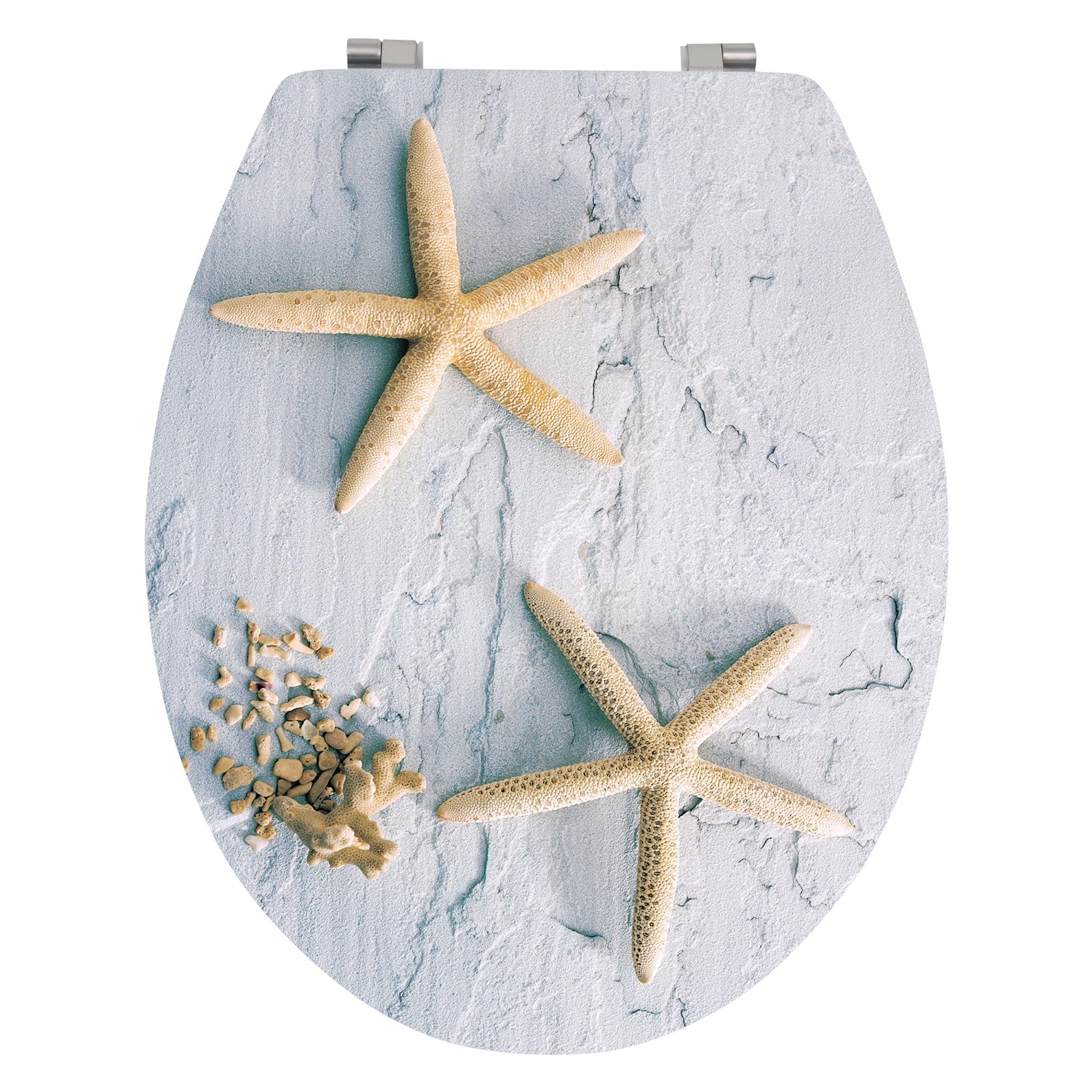 MSV WC-Sitz Seestern MDF 42,5 cm x 36,5 cm x 5 cm Beige