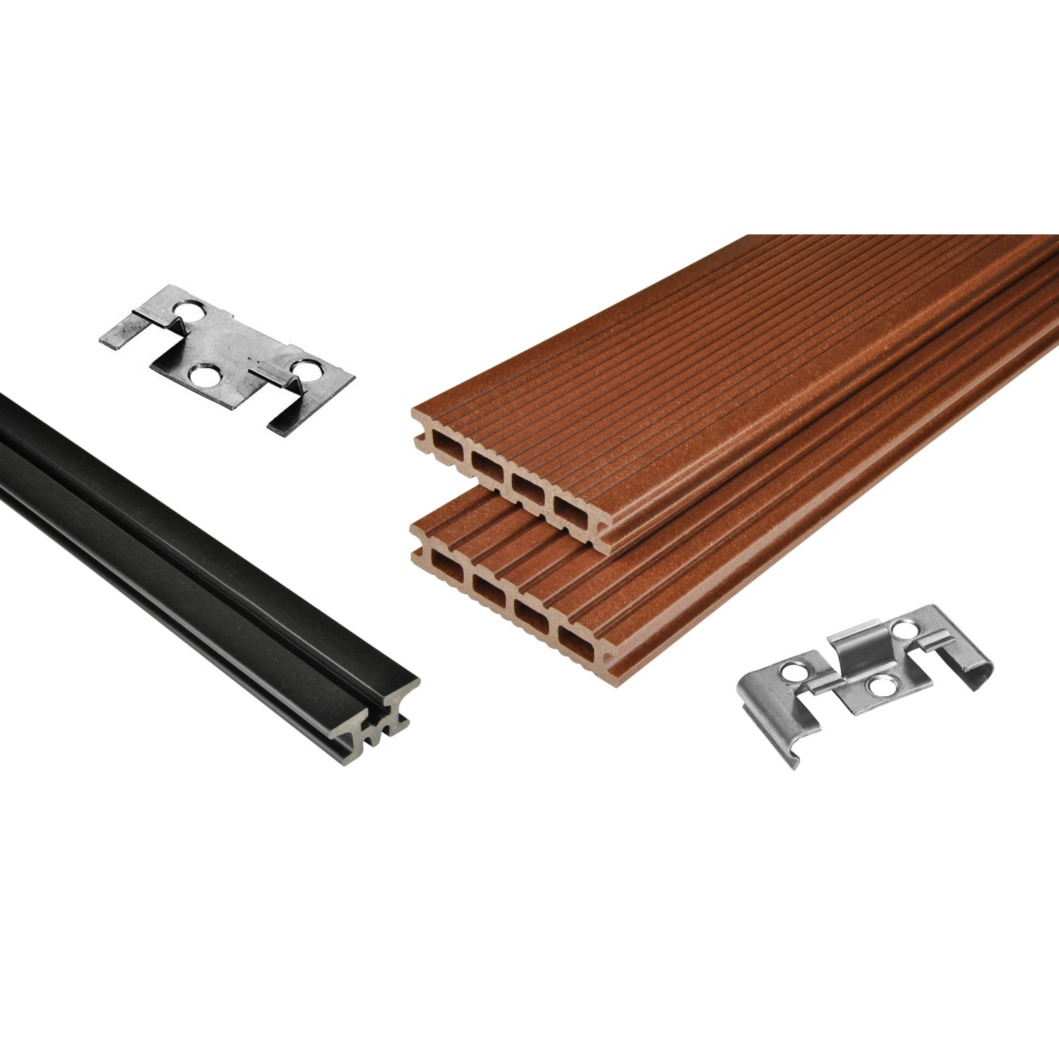 Kovalex WPC Terrassen-Bausatz Exklusiv mattiert Braun 300cm x 400cm