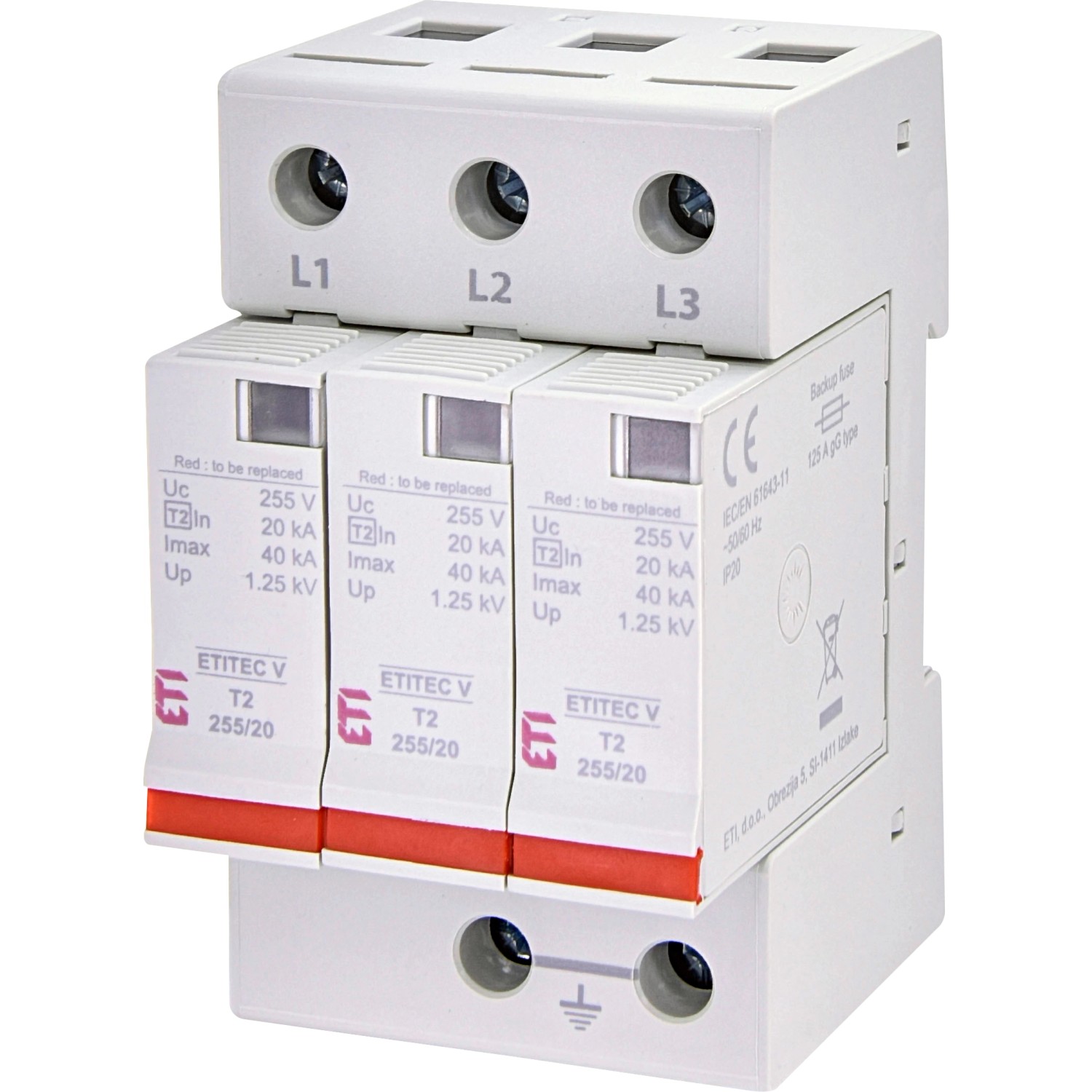 E2 Elektro Überspannungsableiter C 3-Polig