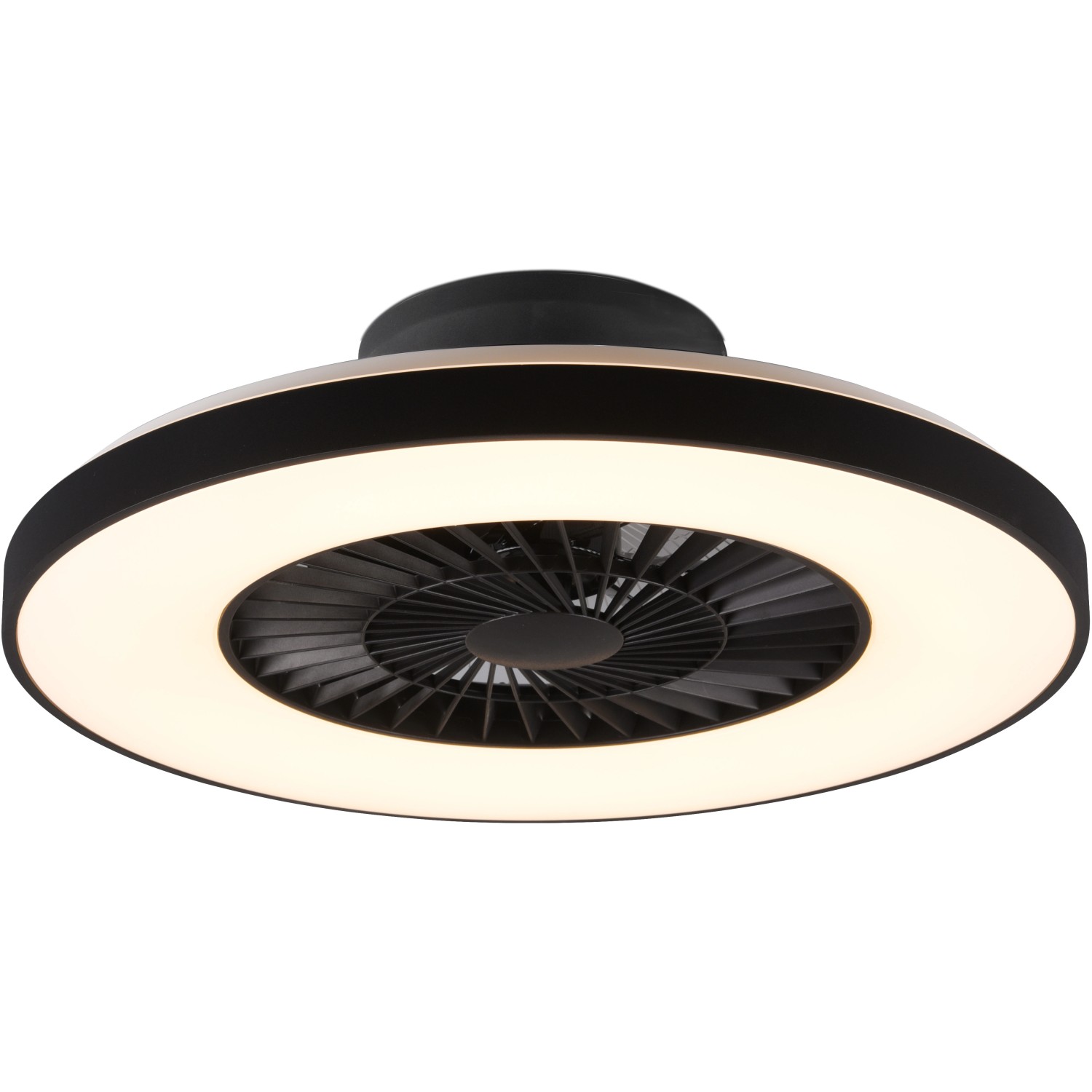 Reality LED-Deckenleuchte Halmstad integr. Ventilator Schwarz Matt