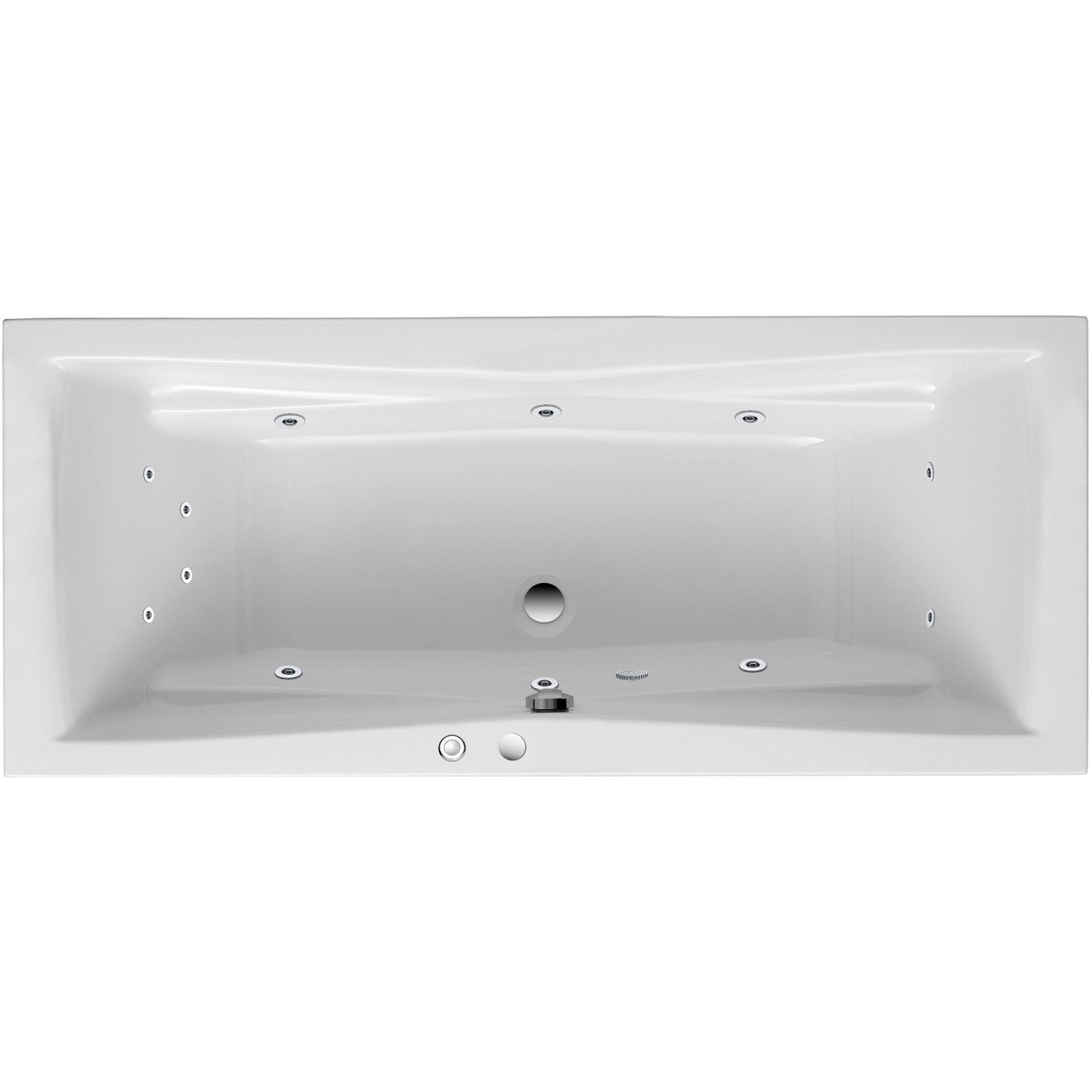 Ottofond Whirlpool Atlanta Duo Komfort 180 cm x 80 cm Weiß