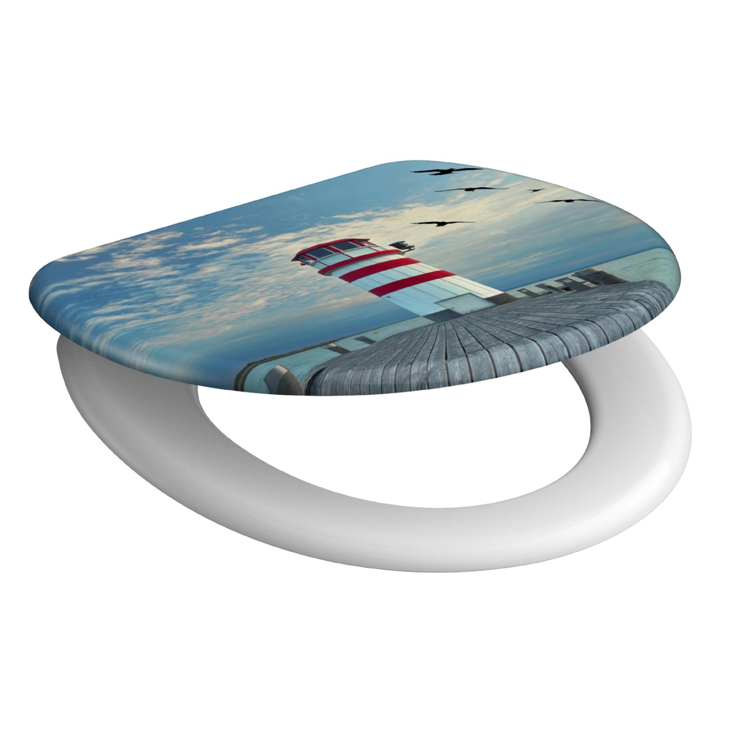 Schütte WC-Sitz Duroplast mit doppelter Absenkautomatik Lighthouse