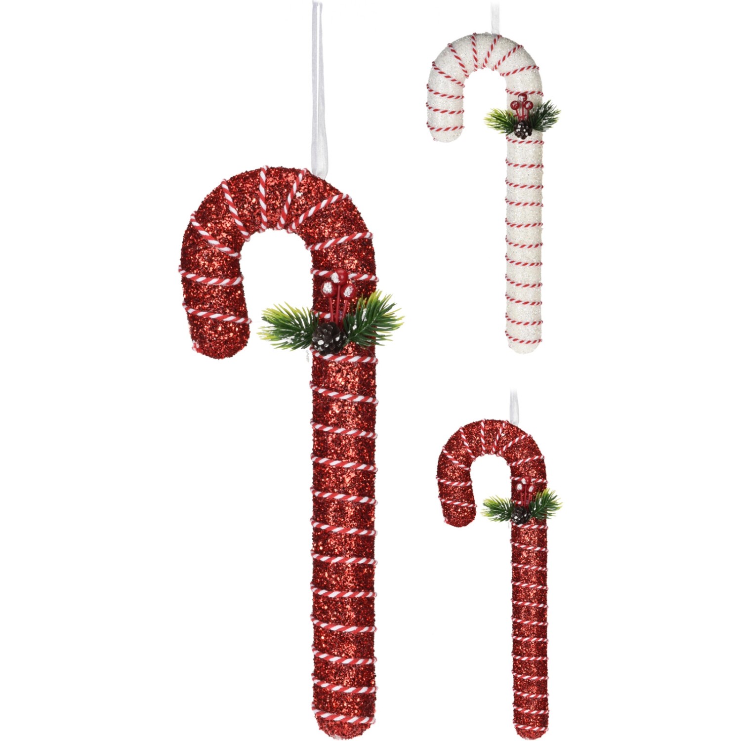 Koopmann Zuckerstange Weihnachtsdekoration Hänger Rot-Weiß 2-fach sortiert