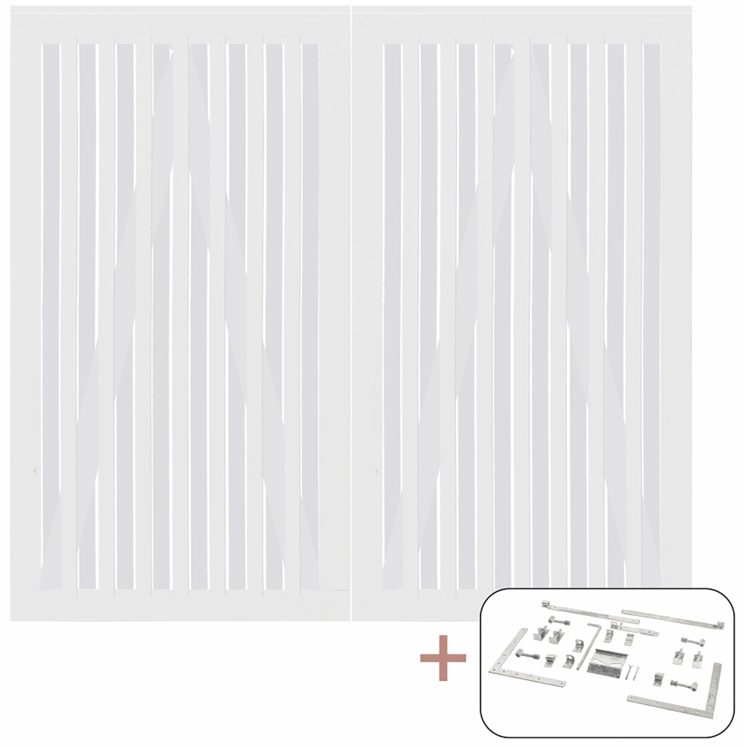 Plus Holz Doppeltor Nagano Nadelholz Weiß 200 cm x 180 cm